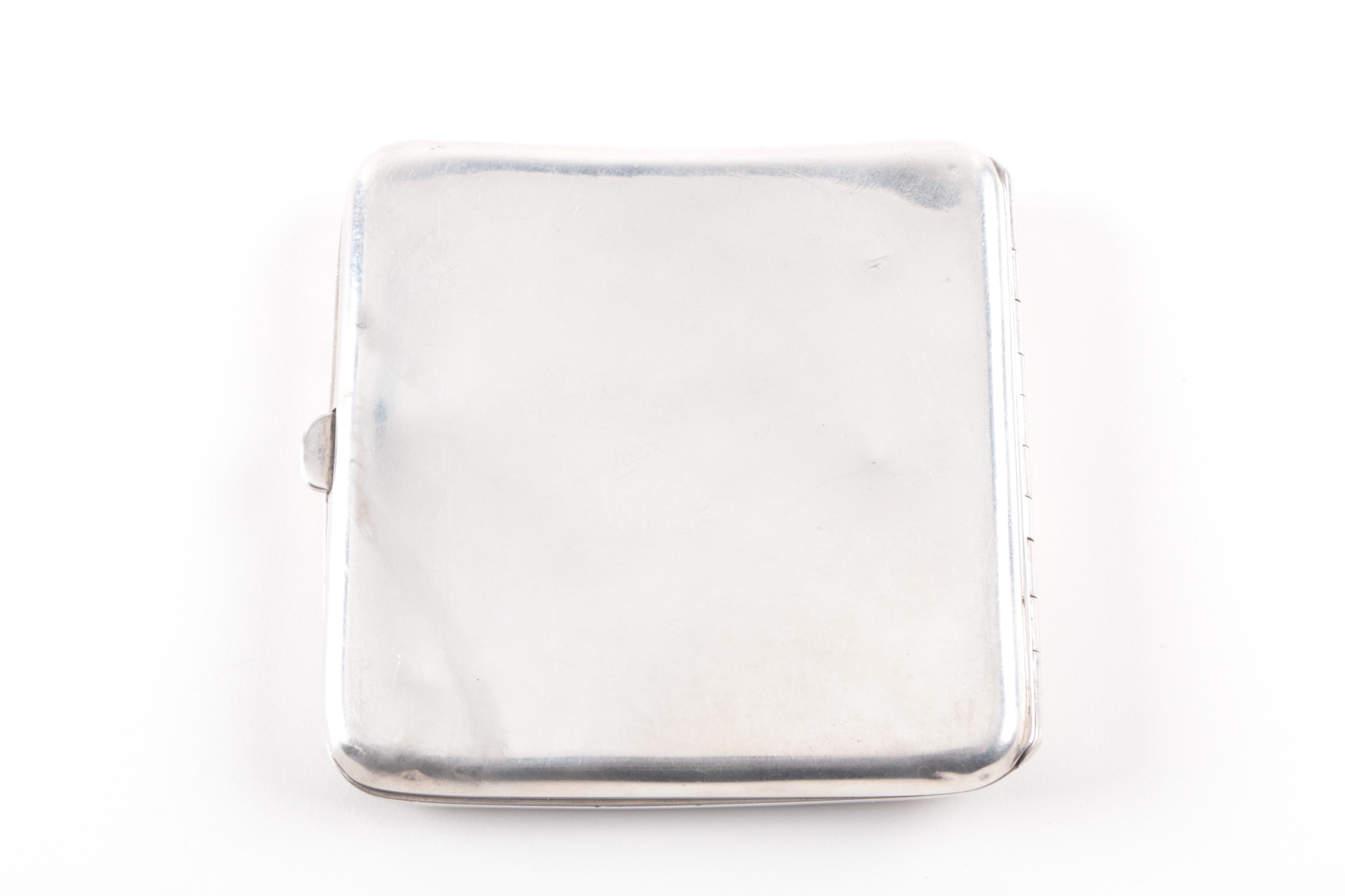 Battin & Co. Sterling Silver Cigarette Case and Antique Shiebler Match Safe