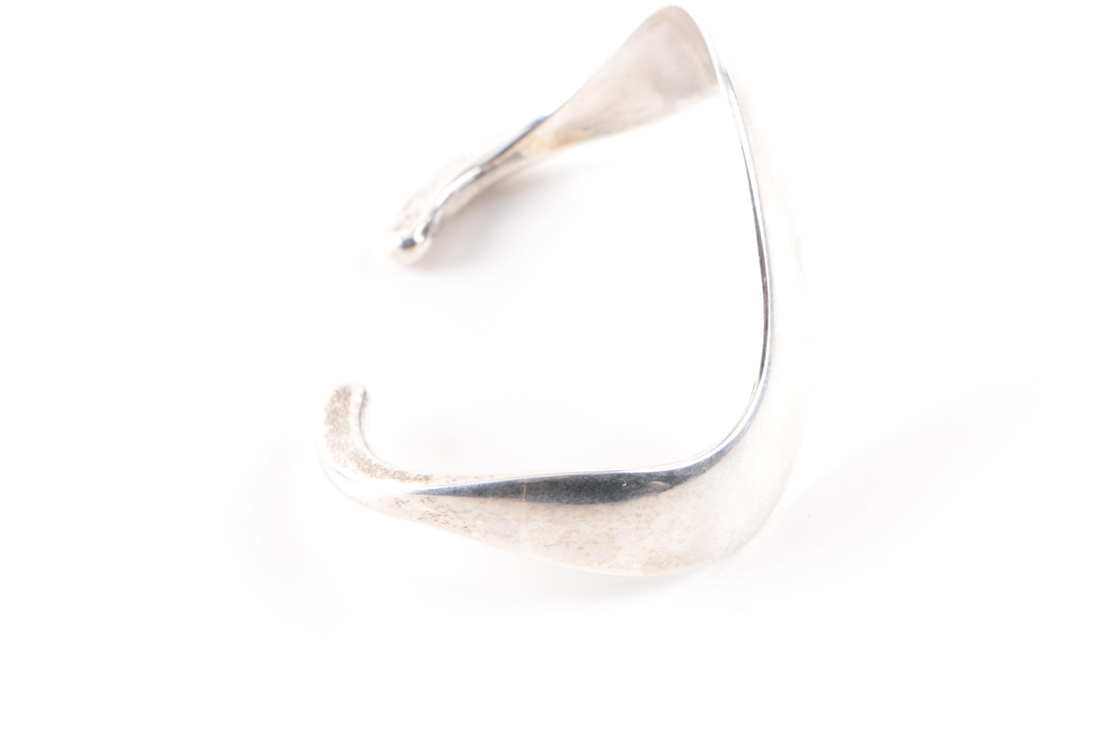 Modernist Hayner Sterling Silver Cuff Bracelet