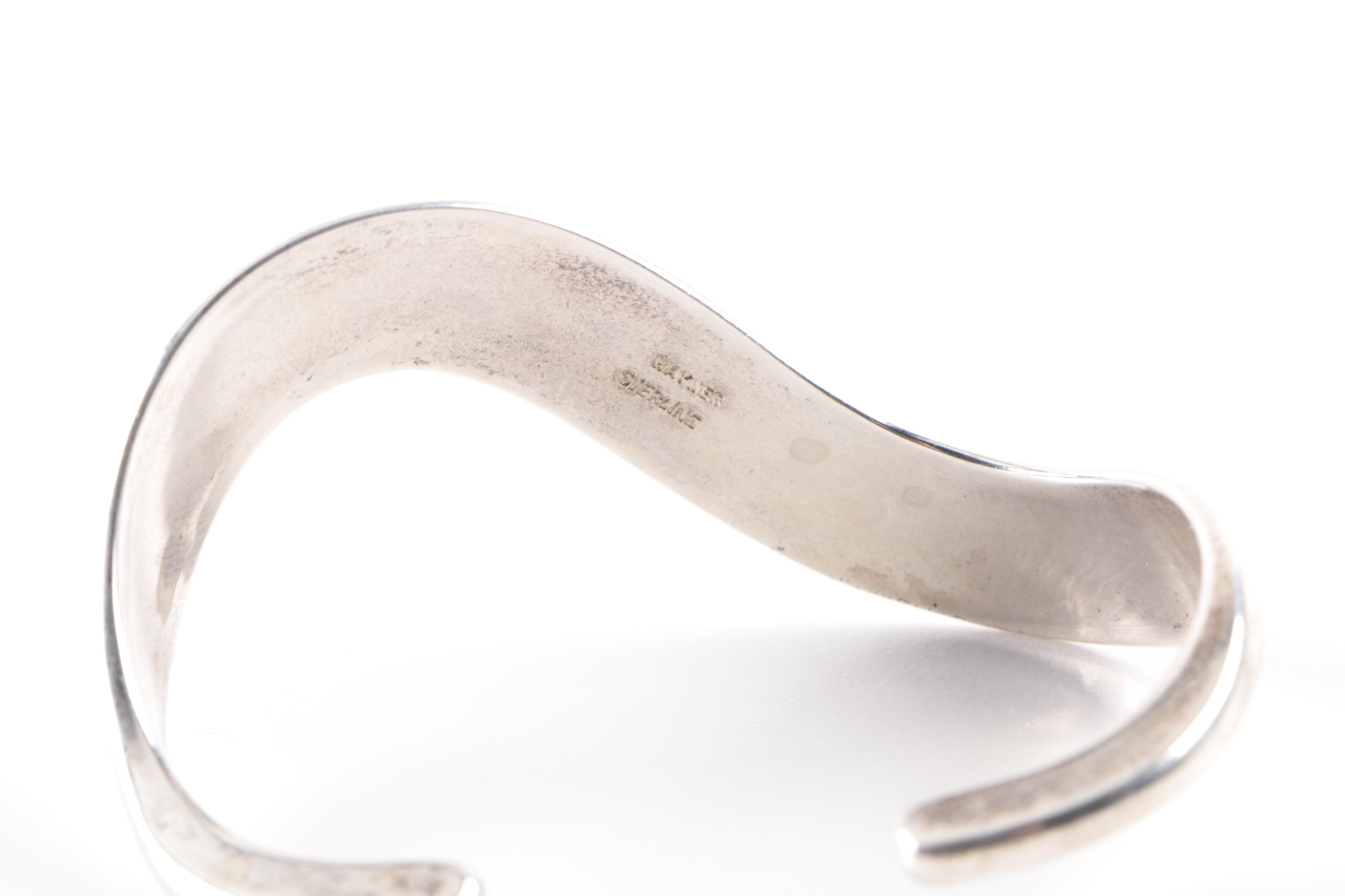 Modernist Hayner Sterling Silver Cuff Bracelet