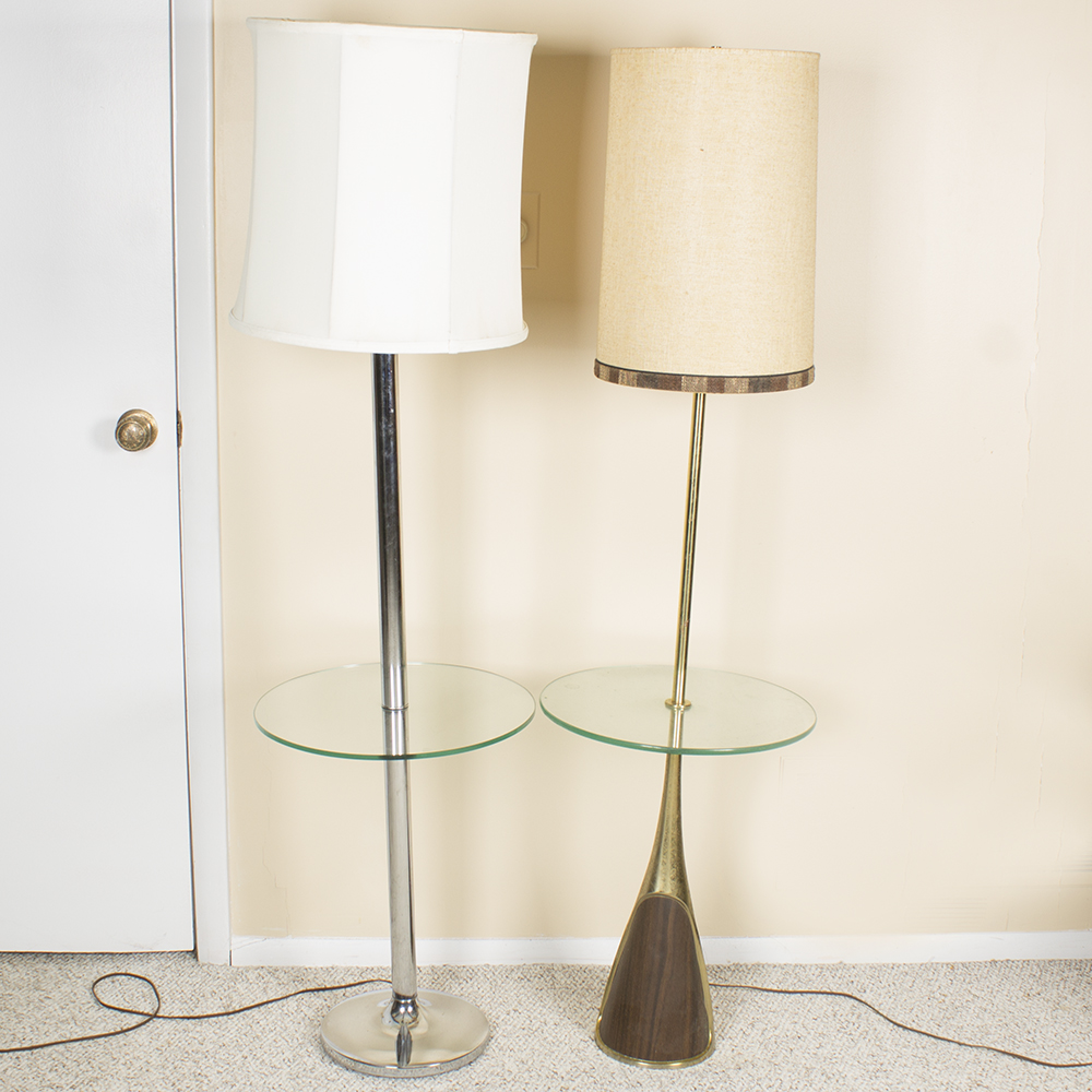 Vintage Floor Lamp Tray Tables