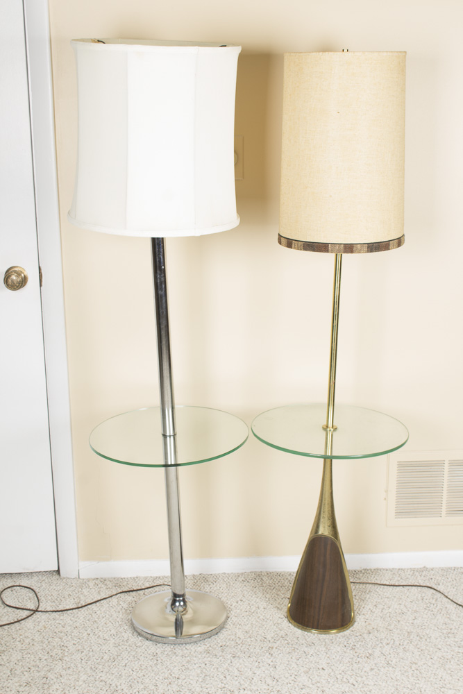 Vintage Floor Lamp Tray Tables