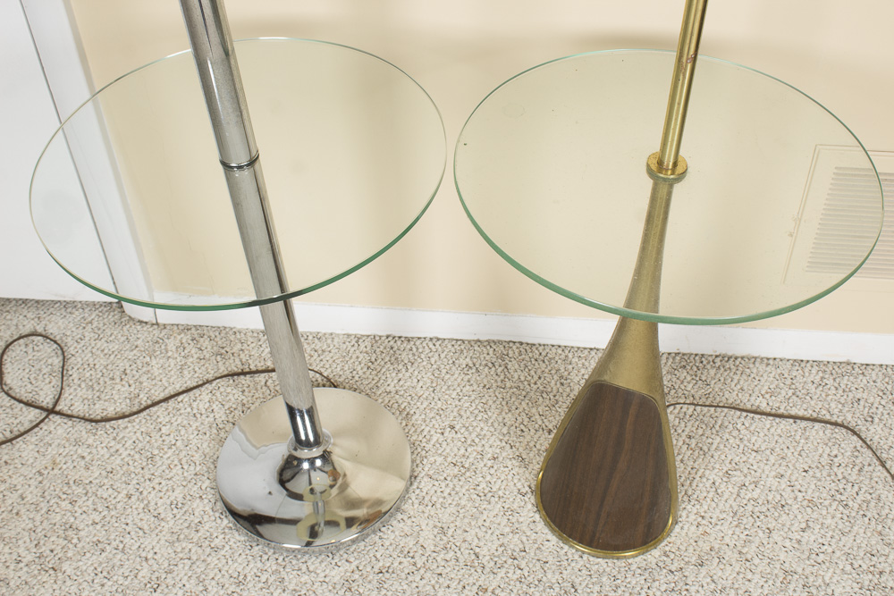 Vintage Floor Lamp Tray Tables