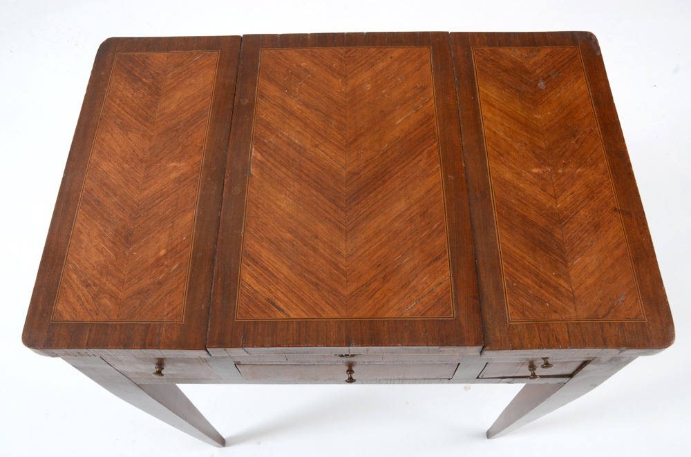 Antique "Beau Brummel" Style Mahogany Lift Top Dressing Table