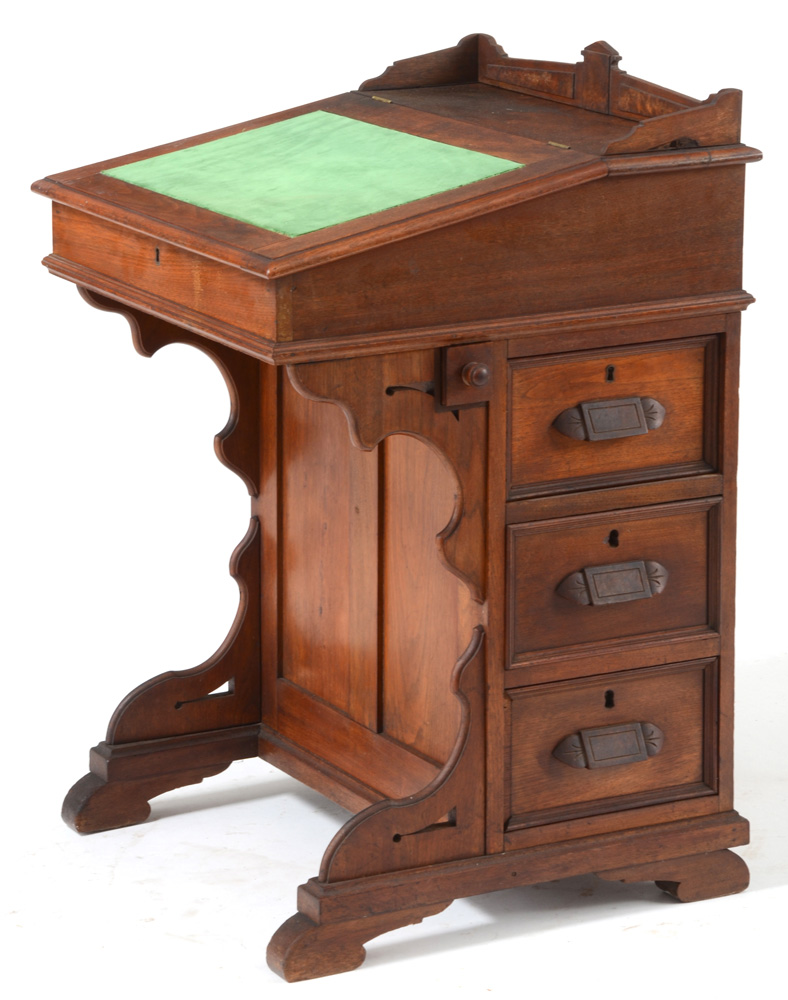 Antique Victorian Walnut Davenport Desk