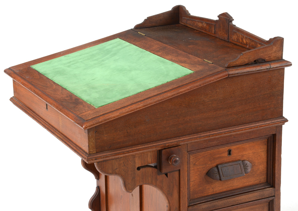 Antique Victorian Walnut Davenport Desk