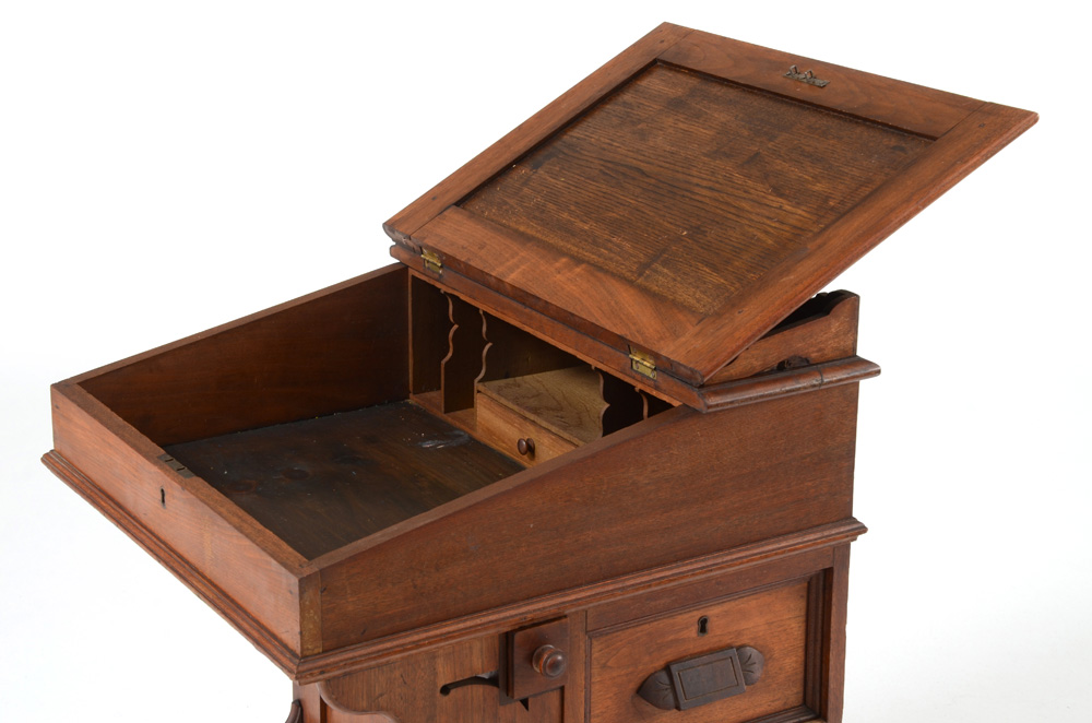 Antique Victorian Walnut Davenport Desk