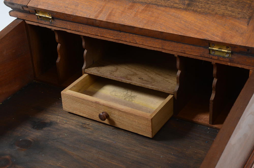 Antique Victorian Walnut Davenport Desk