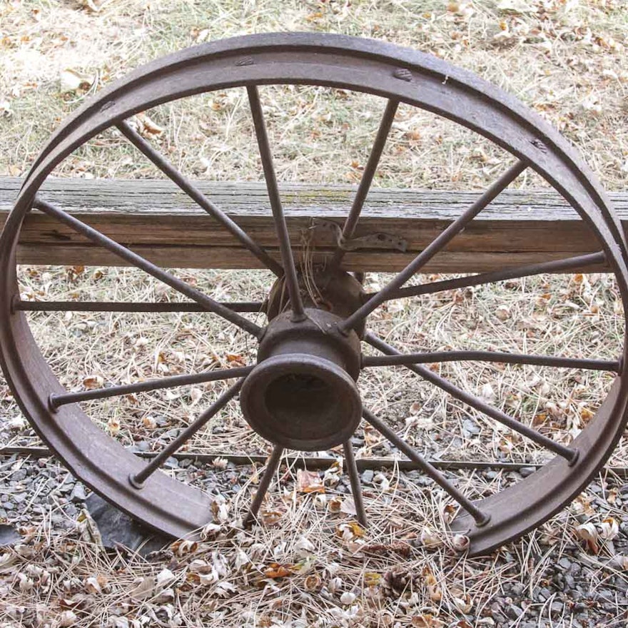 Vintage Cast Iron Wagon Wheel