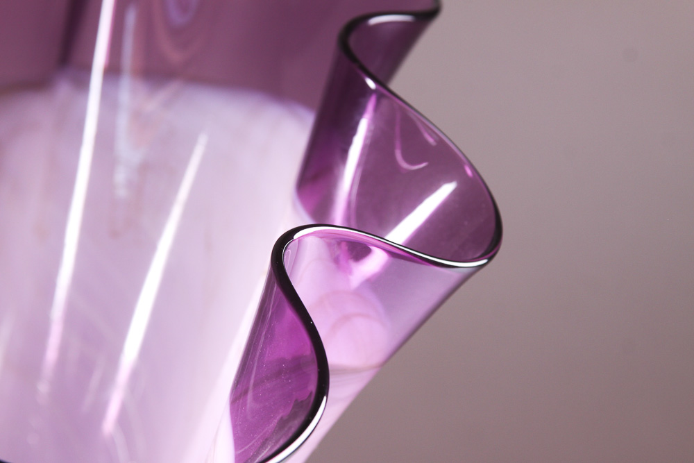 Signed Dan Bergsma Hand-Blown Glass Handkerchief Vase