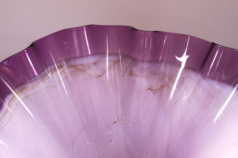 Signed Dan Bergsma Hand-Blown Glass Handkerchief Vase