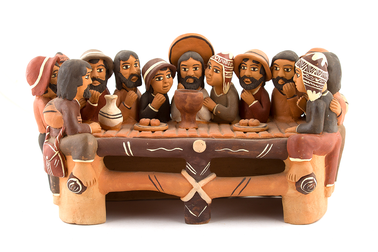 Peruvian Pottery Including Folk Art Style "Last Supper"
