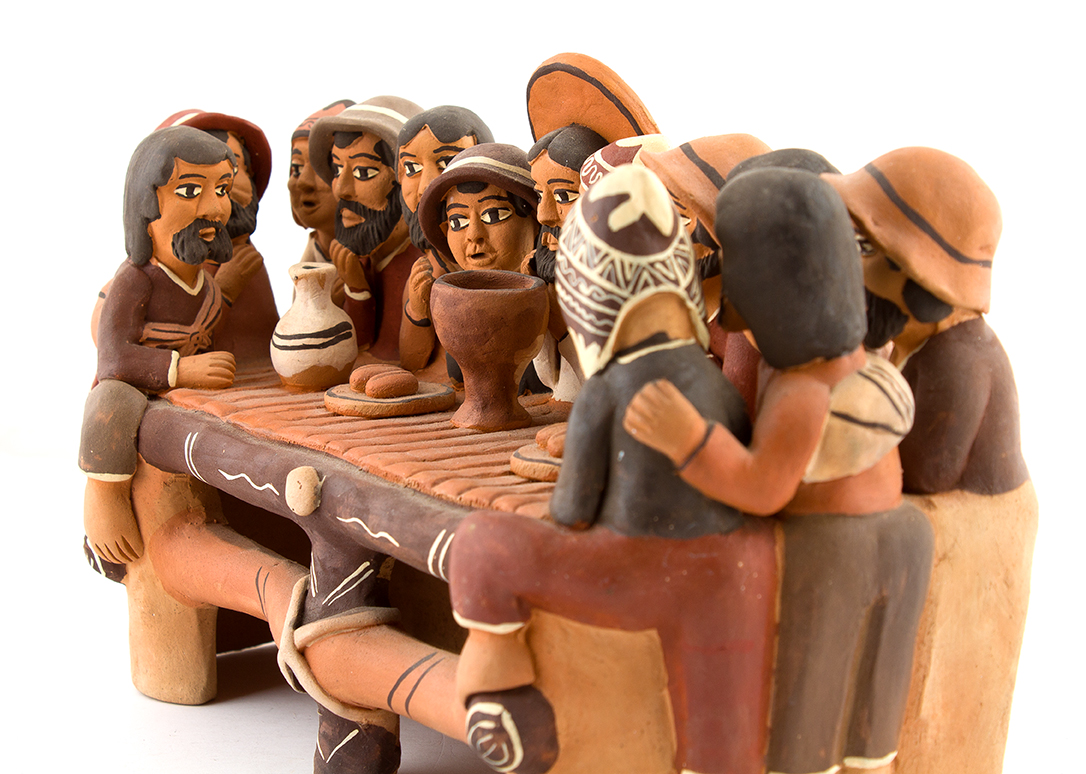 Peruvian Pottery Including Folk Art Style "Last Supper"