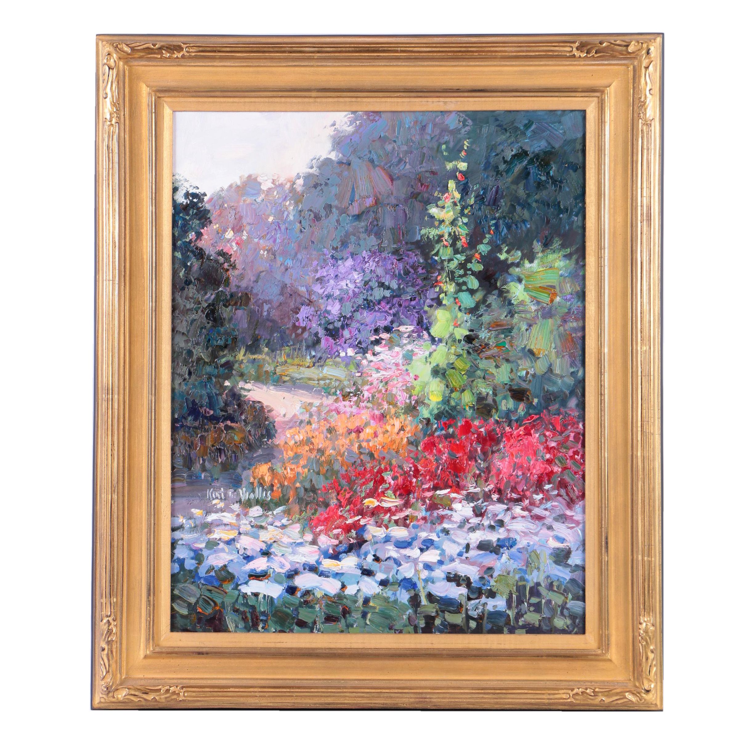 Kent R. Wallis Oil on Canvas "Garden Glory"