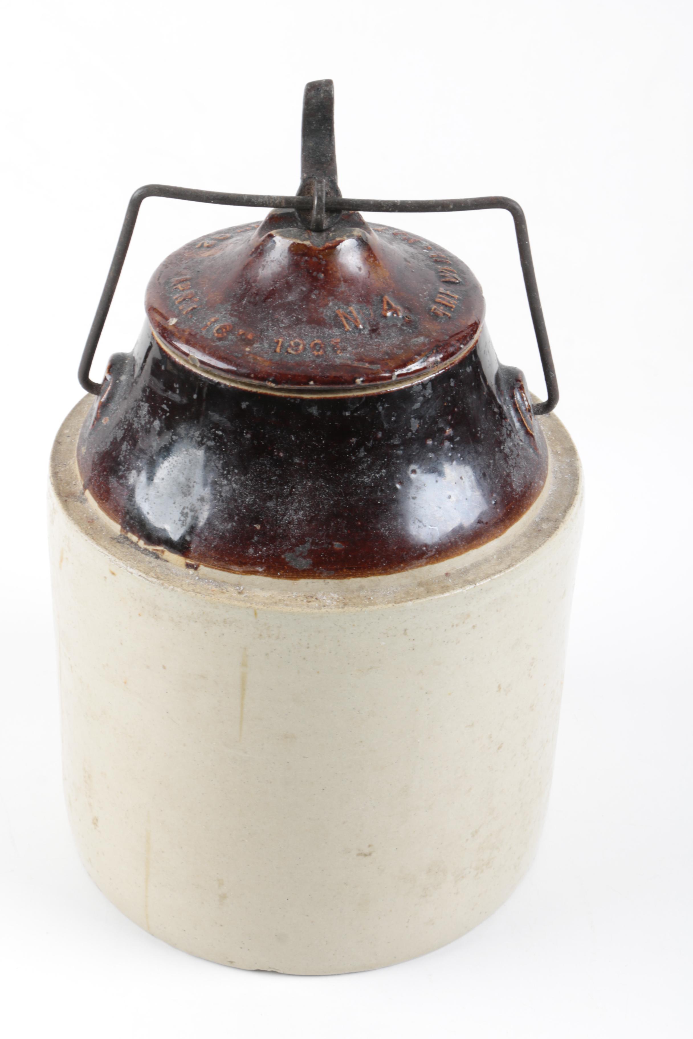 Vintage "The Weir" No. 4 Stoneware Canning Jar
