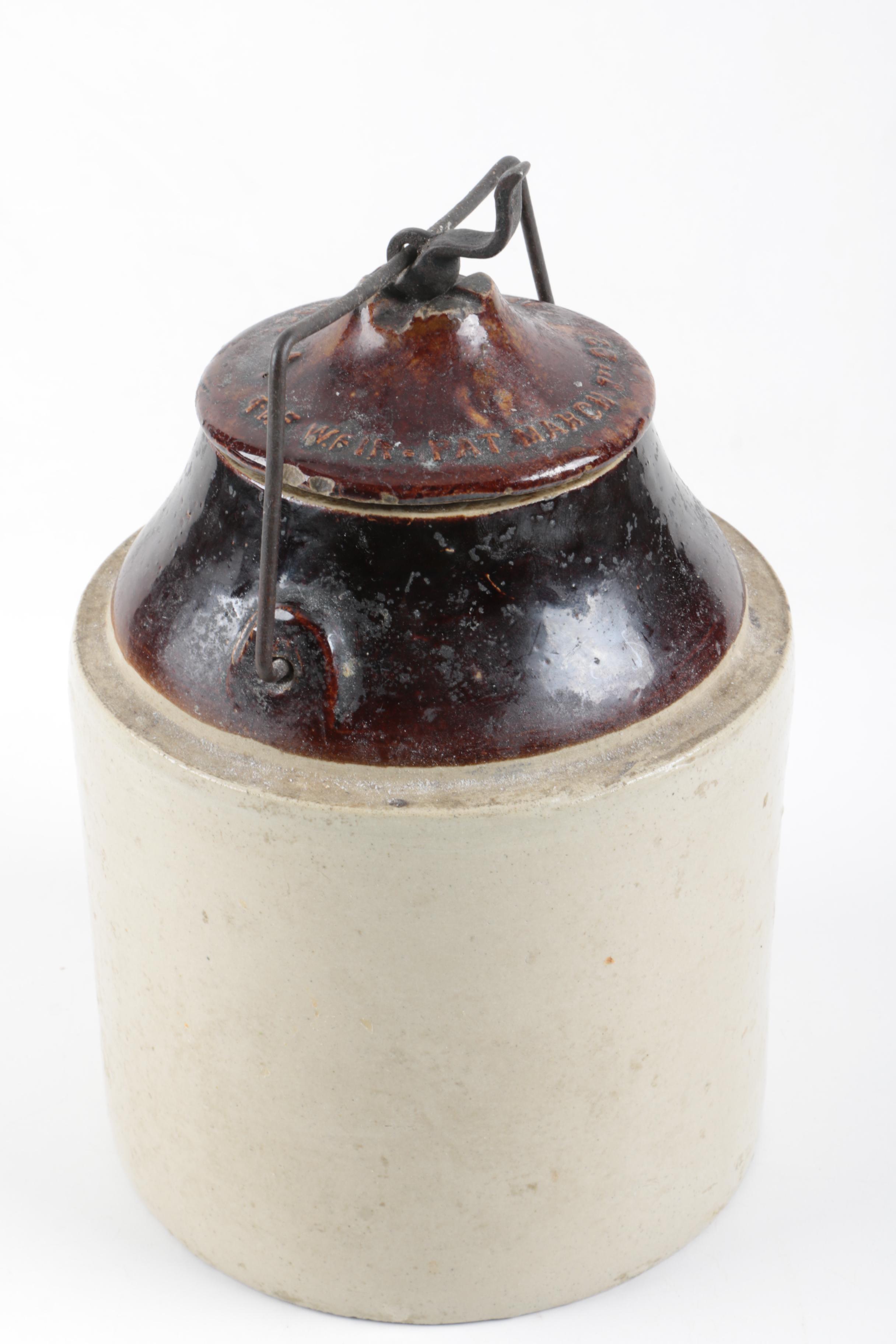 Vintage "The Weir" No. 4 Stoneware Canning Jar