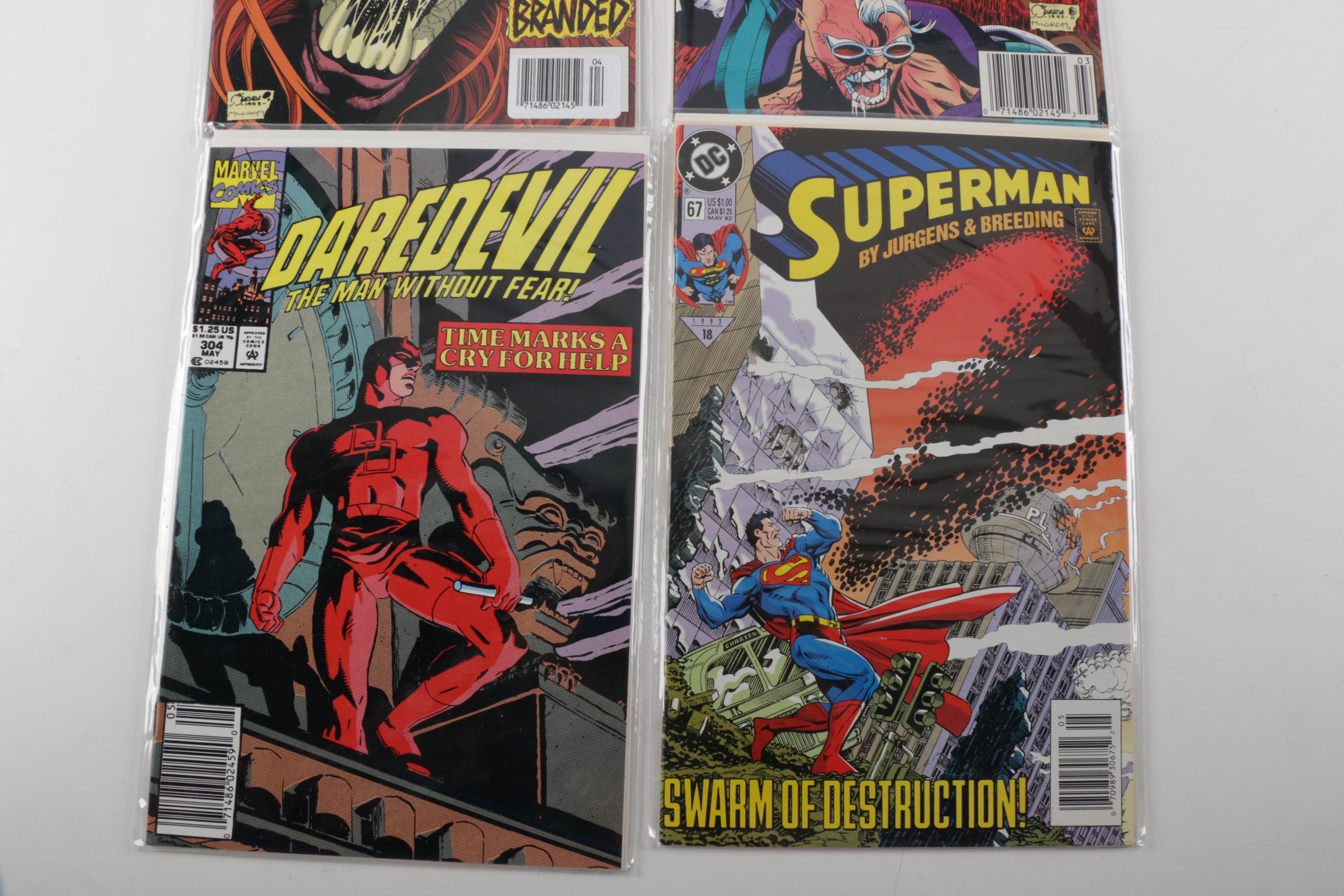 Ten Modern Age Comic Books Including "Green Lantern" and "Daredevil"