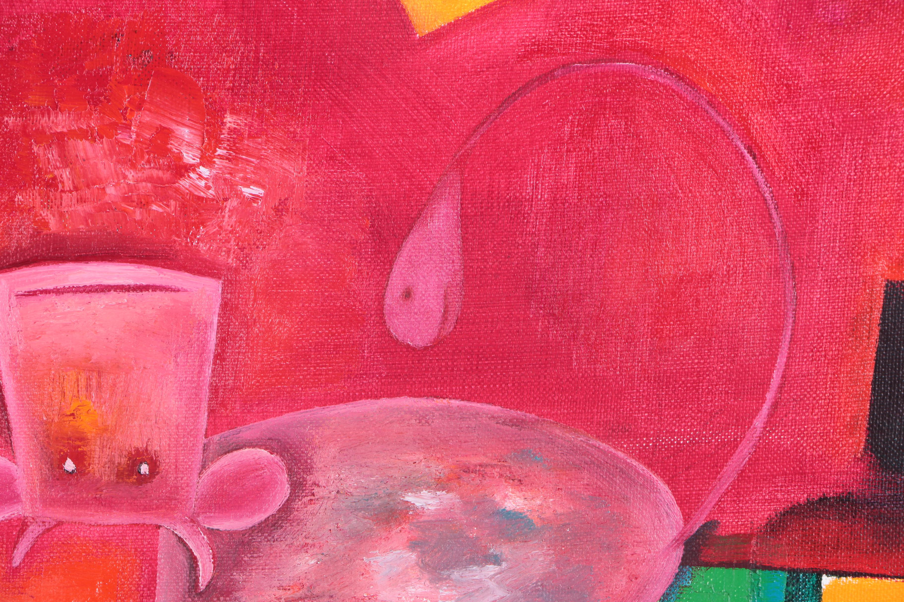 Rafael Gurvich Oil Painting on Canvas Panel "Cow Quiz"