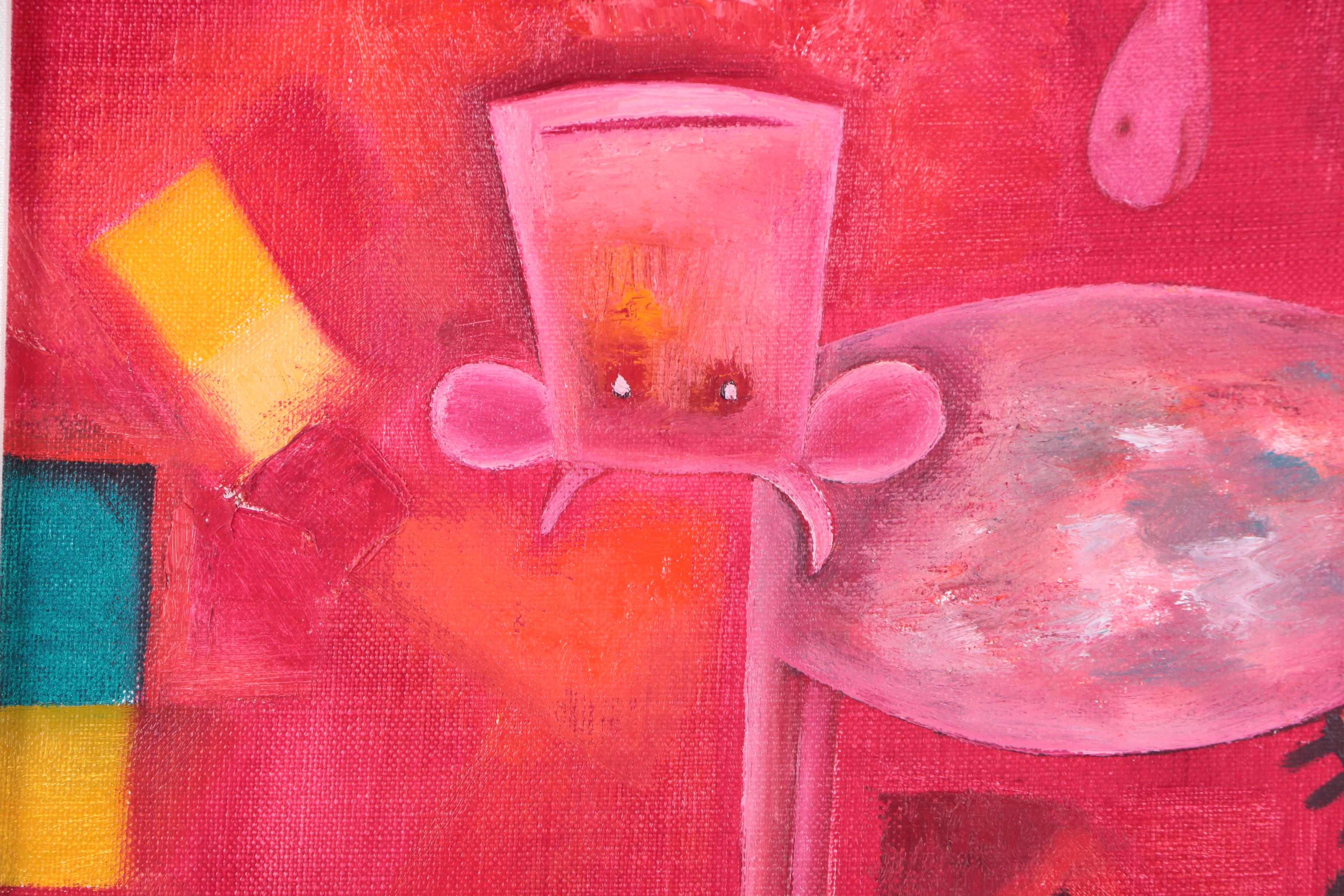 Rafael Gurvich Oil Painting on Canvas Panel "Cow Quiz"