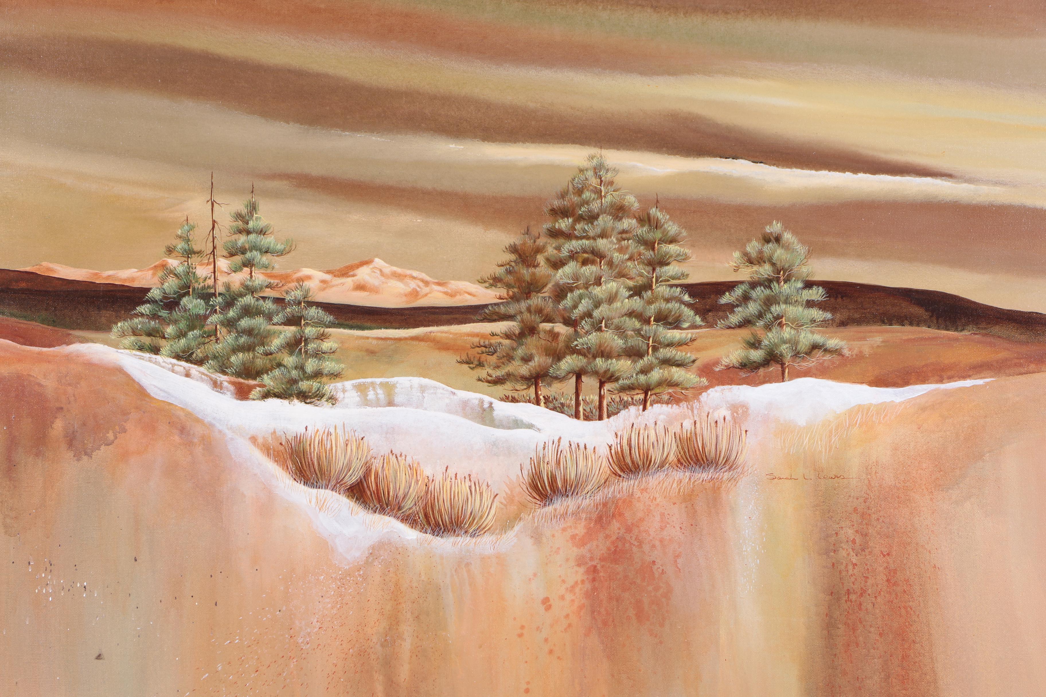 Sarah L. Lewis Acrylic Painting on Canvas "Autumn Remembered"