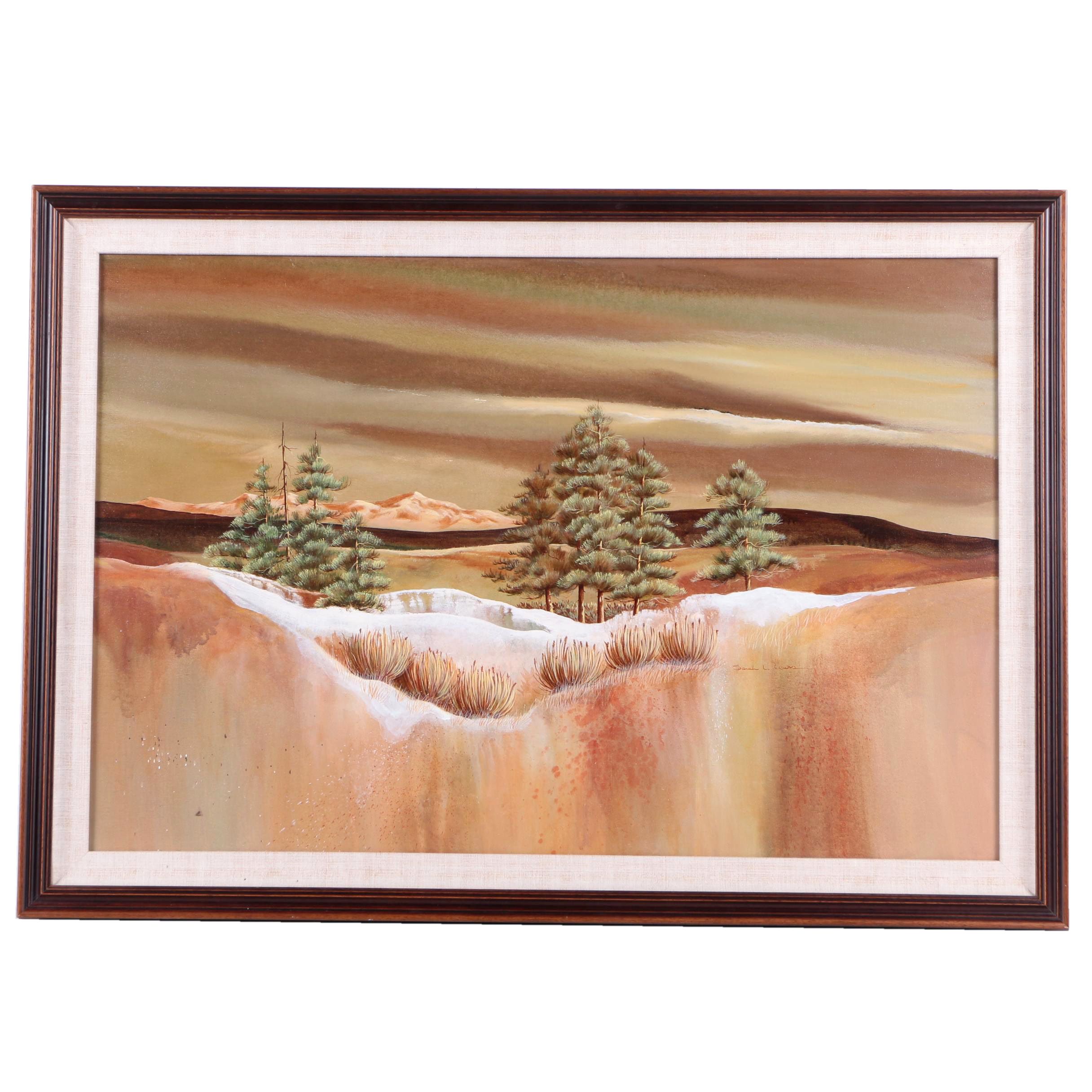 Sarah L. Lewis Acrylic Painting on Canvas "Autumn Remembered"