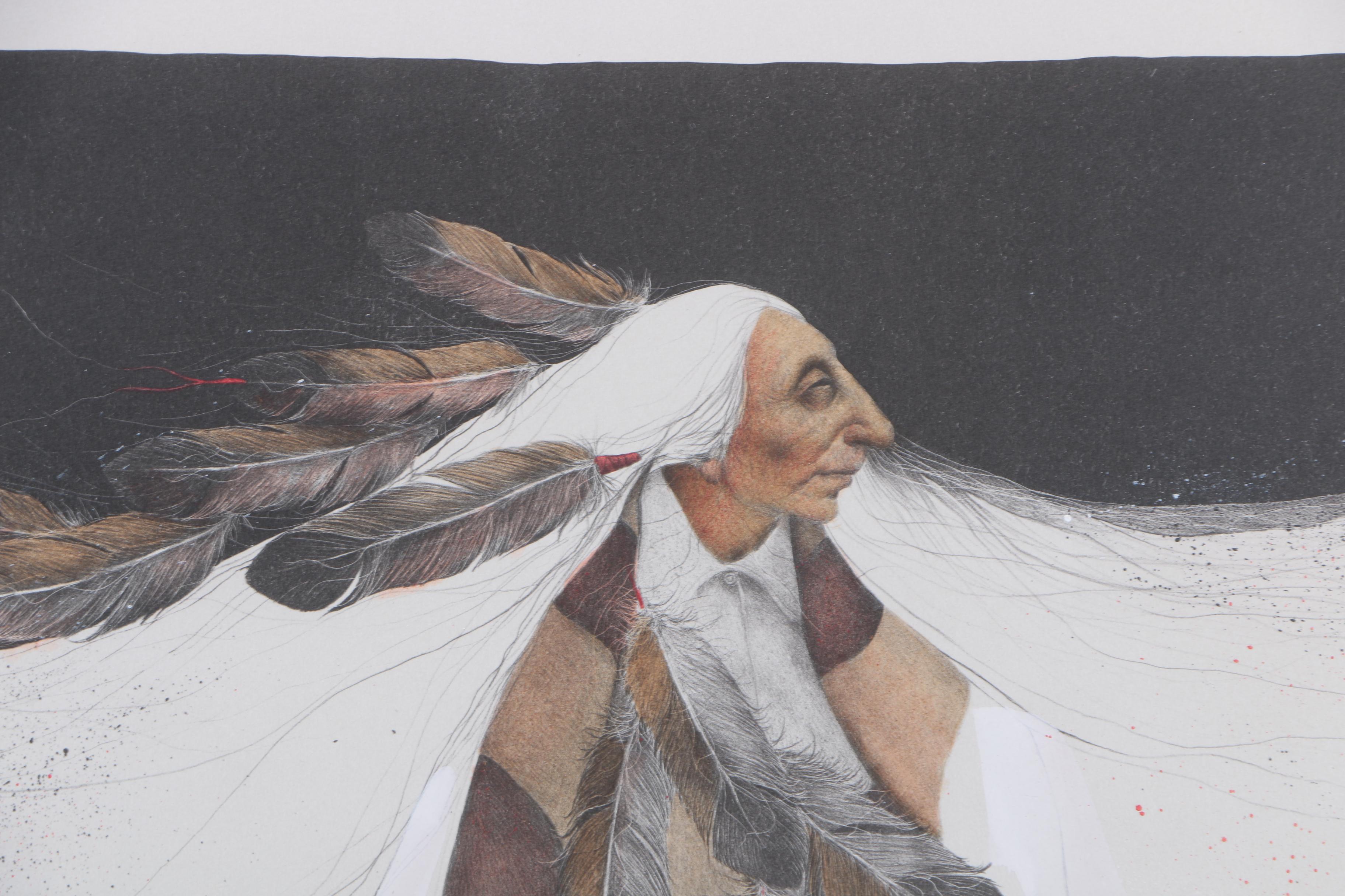 Frank Howell Hand-colored Artist Proof Lithograph on Paper "Eagles Path"