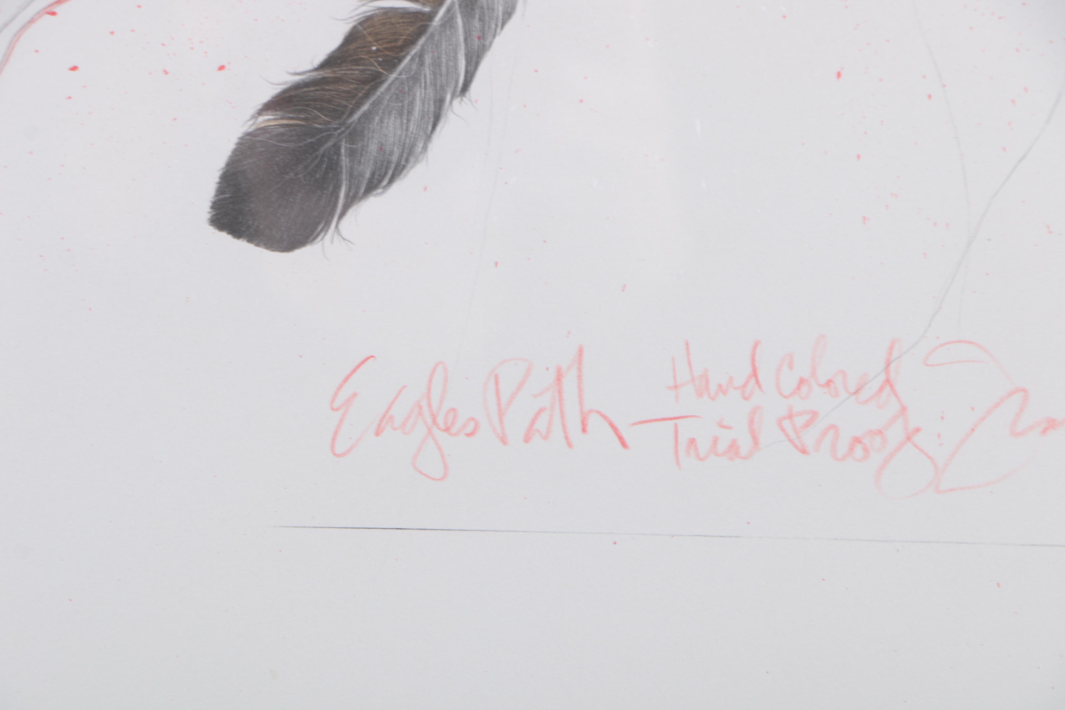 Frank Howell Hand-colored Artist Proof Lithograph on Paper "Eagles Path"