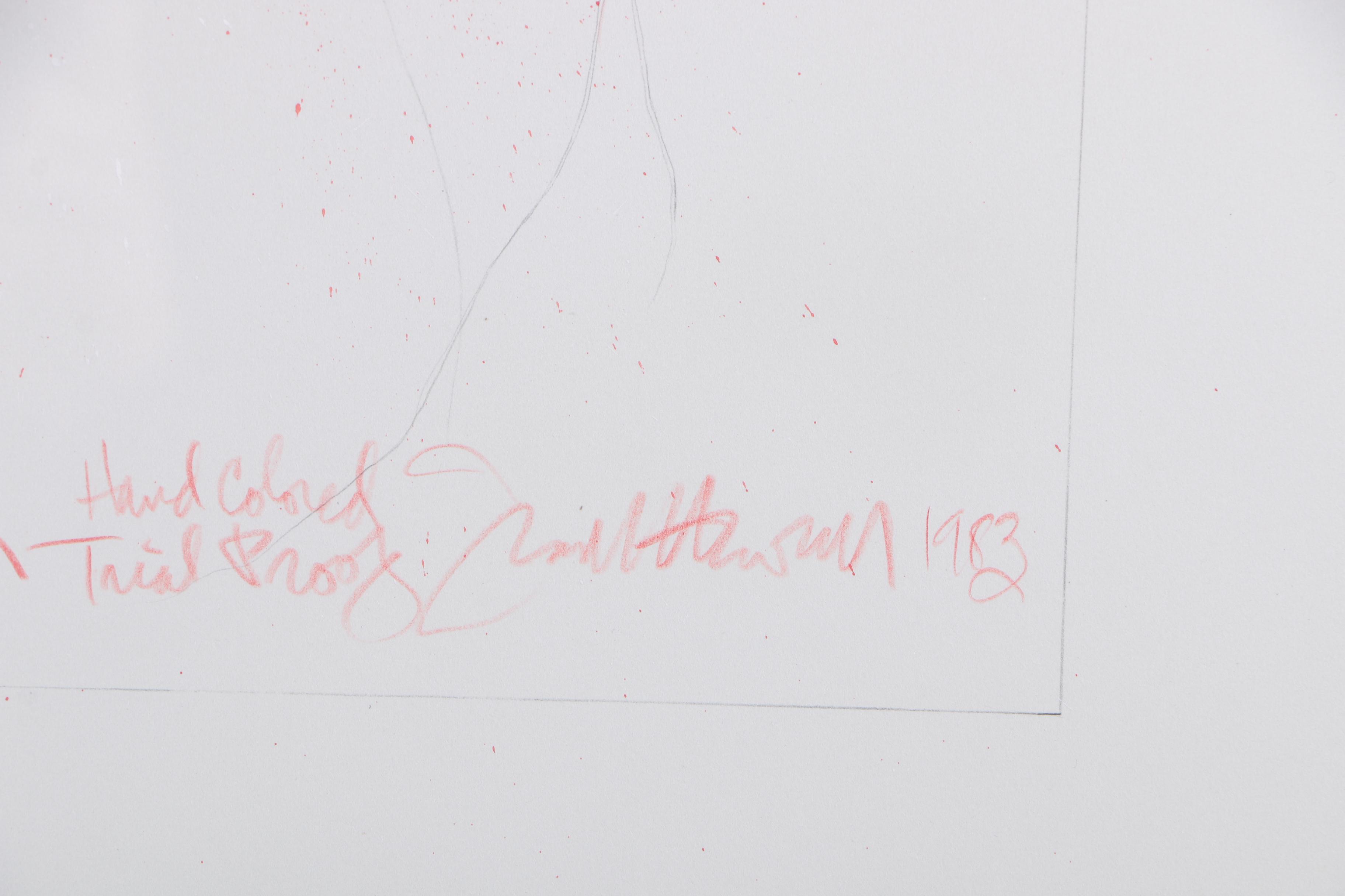 Frank Howell Hand-colored Artist Proof Lithograph on Paper "Eagles Path"