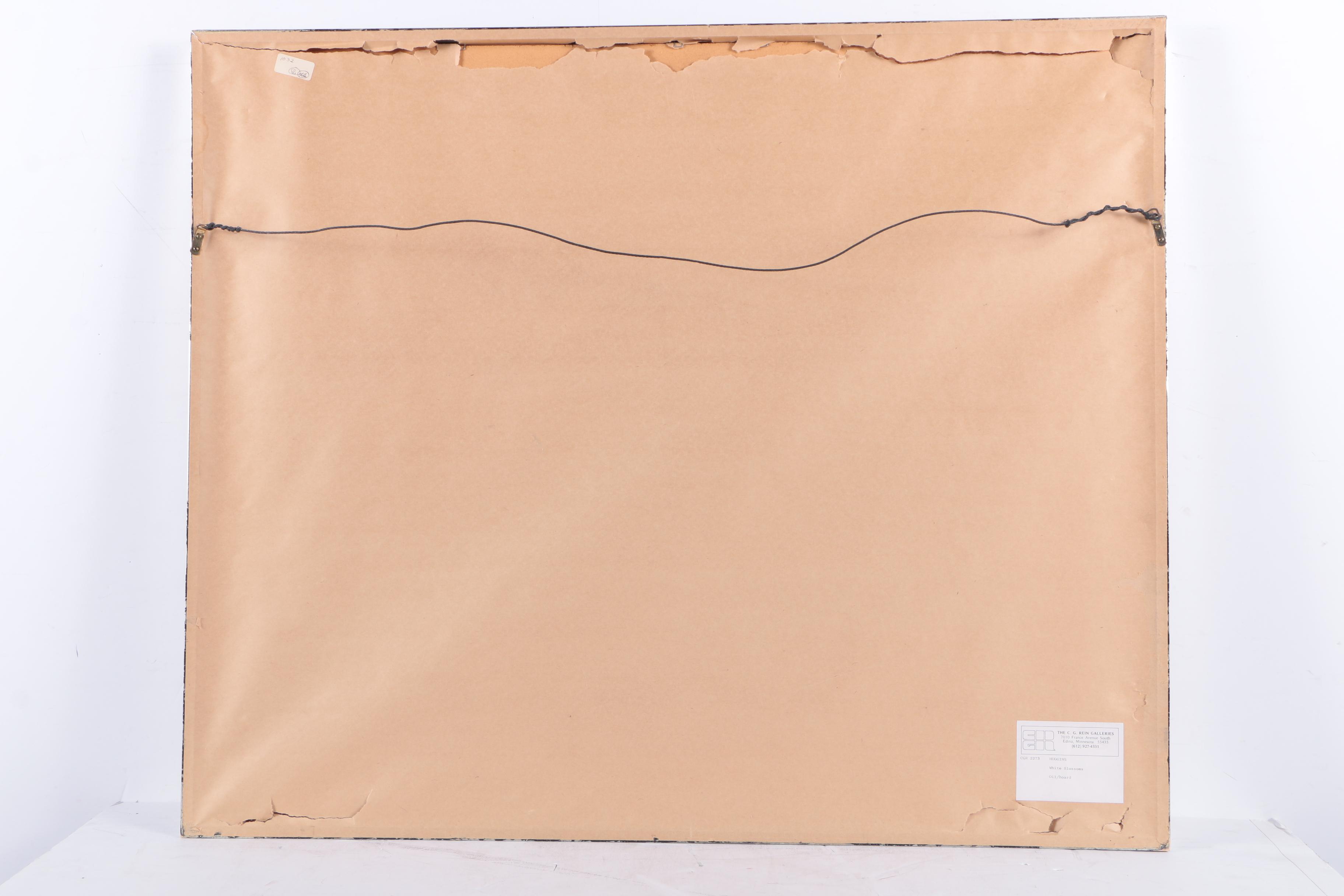 M.W. Huggins Oil Painting of a Flowering Branch "White Blossoms"