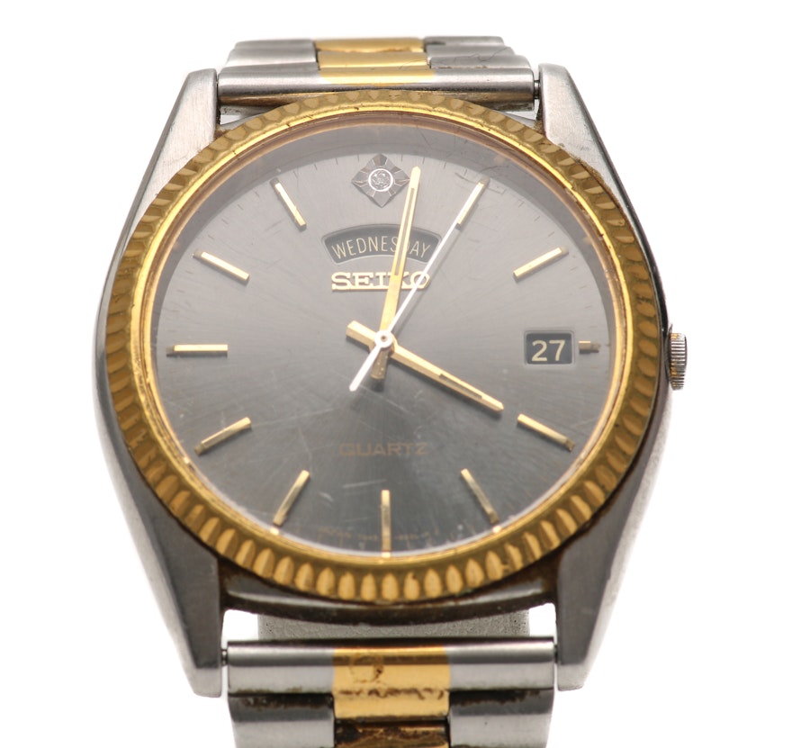 Seiko Two-Tone Diamond Wristwatch