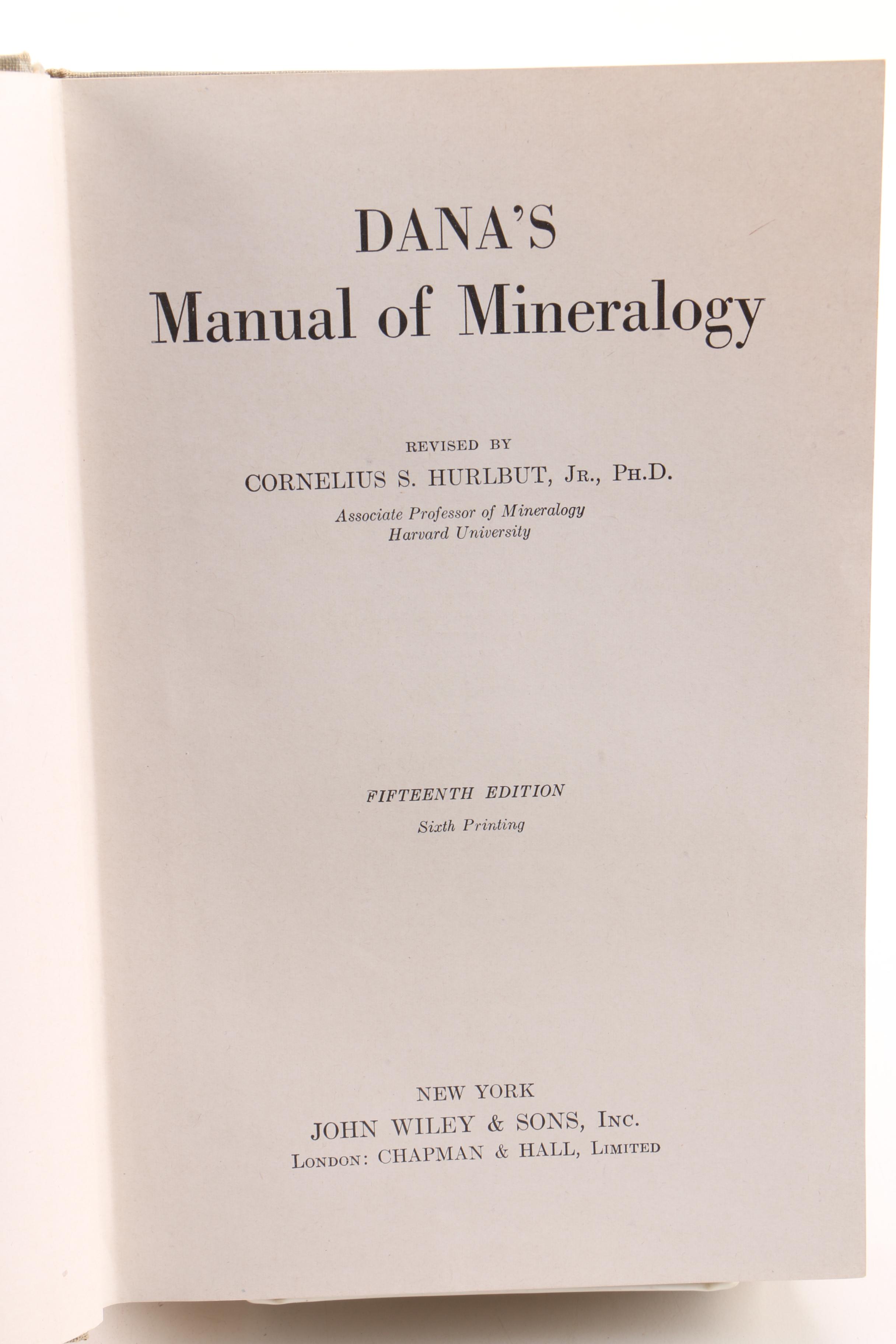Assorted Books on Minerology Including "Dana's Manual of Minerology"