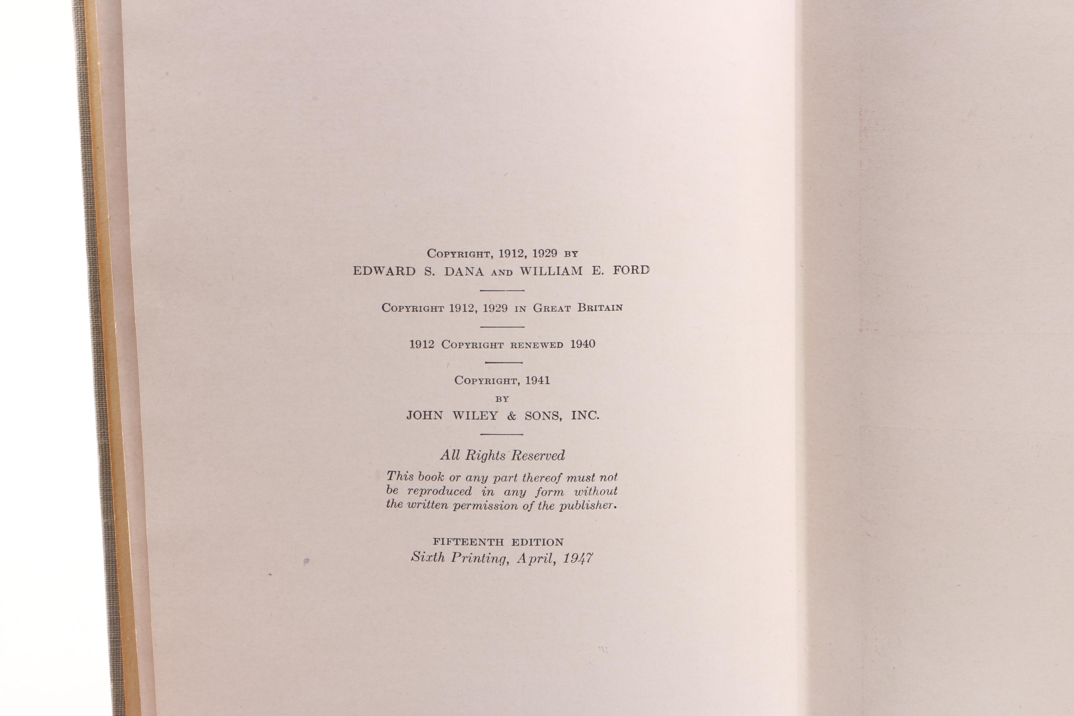 Assorted Books on Minerology Including "Dana's Manual of Minerology"