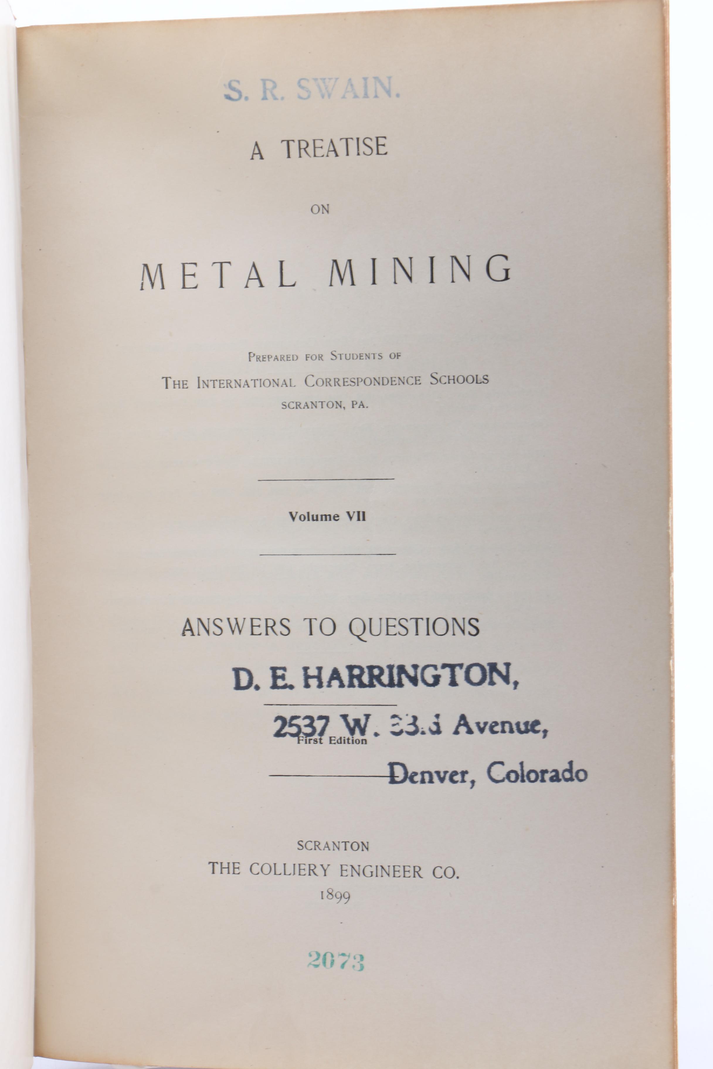 Assorted Books on Minerology Including "Dana's Manual of Minerology"