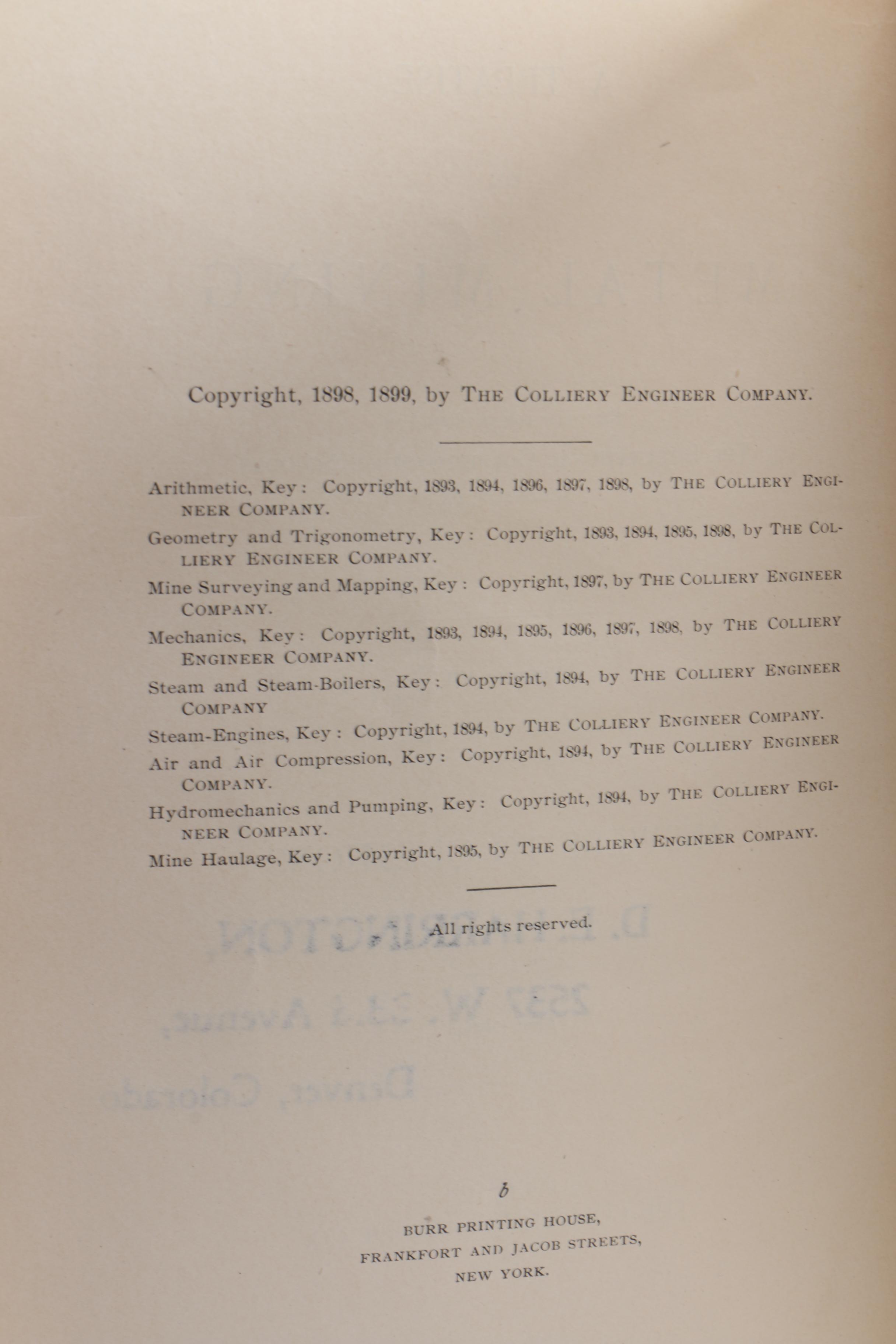 Assorted Books on Minerology Including "Dana's Manual of Minerology"