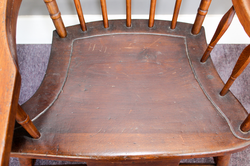 Antique Arrow Back Writing-Arm Chair