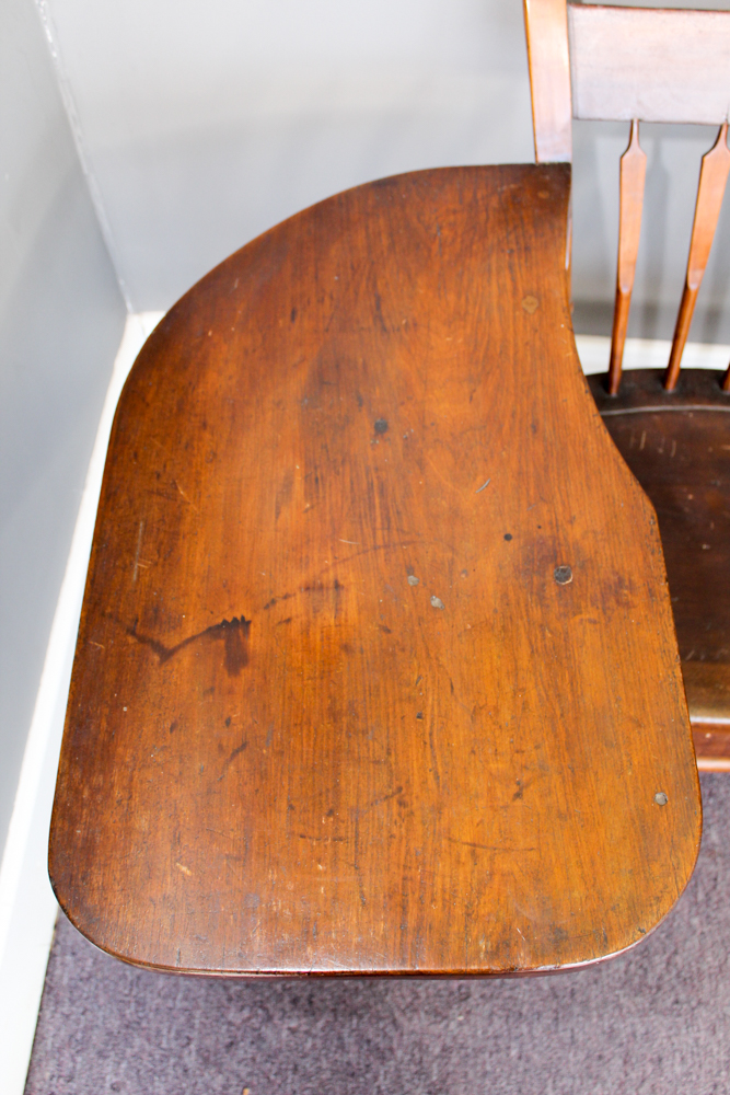 Antique Arrow Back Writing-Arm Chair