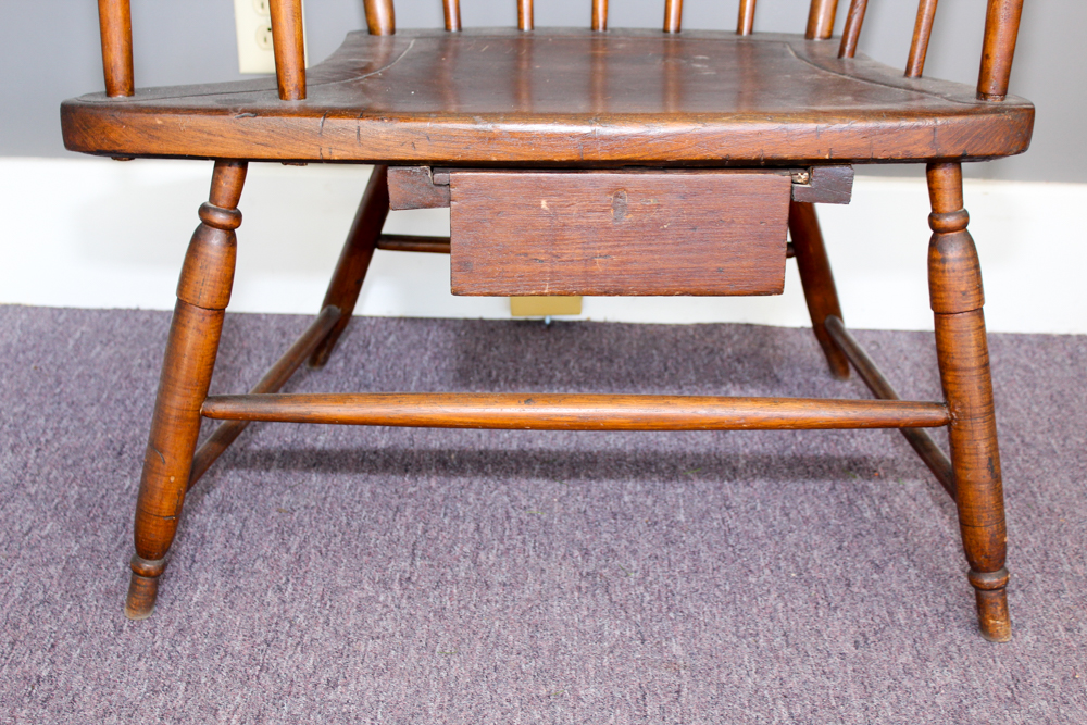 Antique Arrow Back Writing-Arm Chair