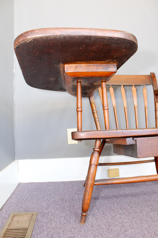 Antique Arrow Back Writing-Arm Chair