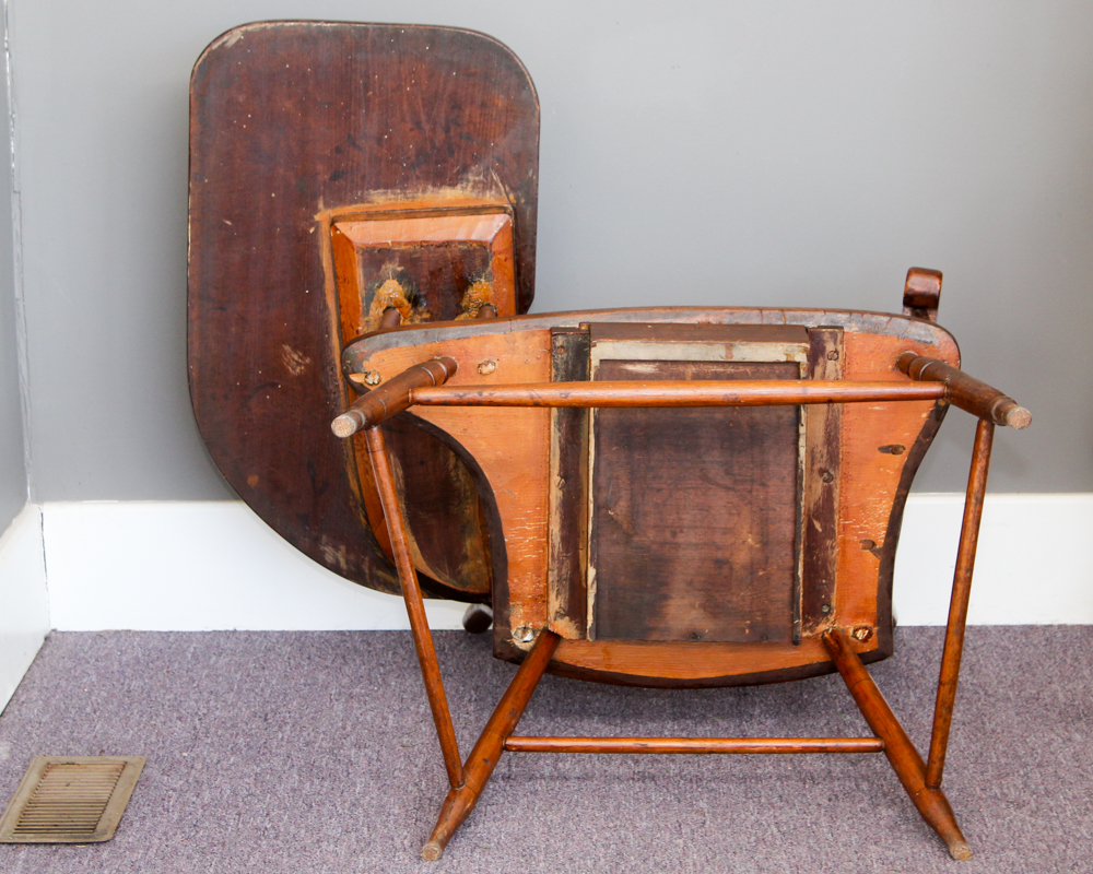 Antique Arrow Back Writing-Arm Chair