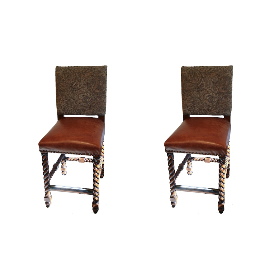 William and Mary Style Bar Stools