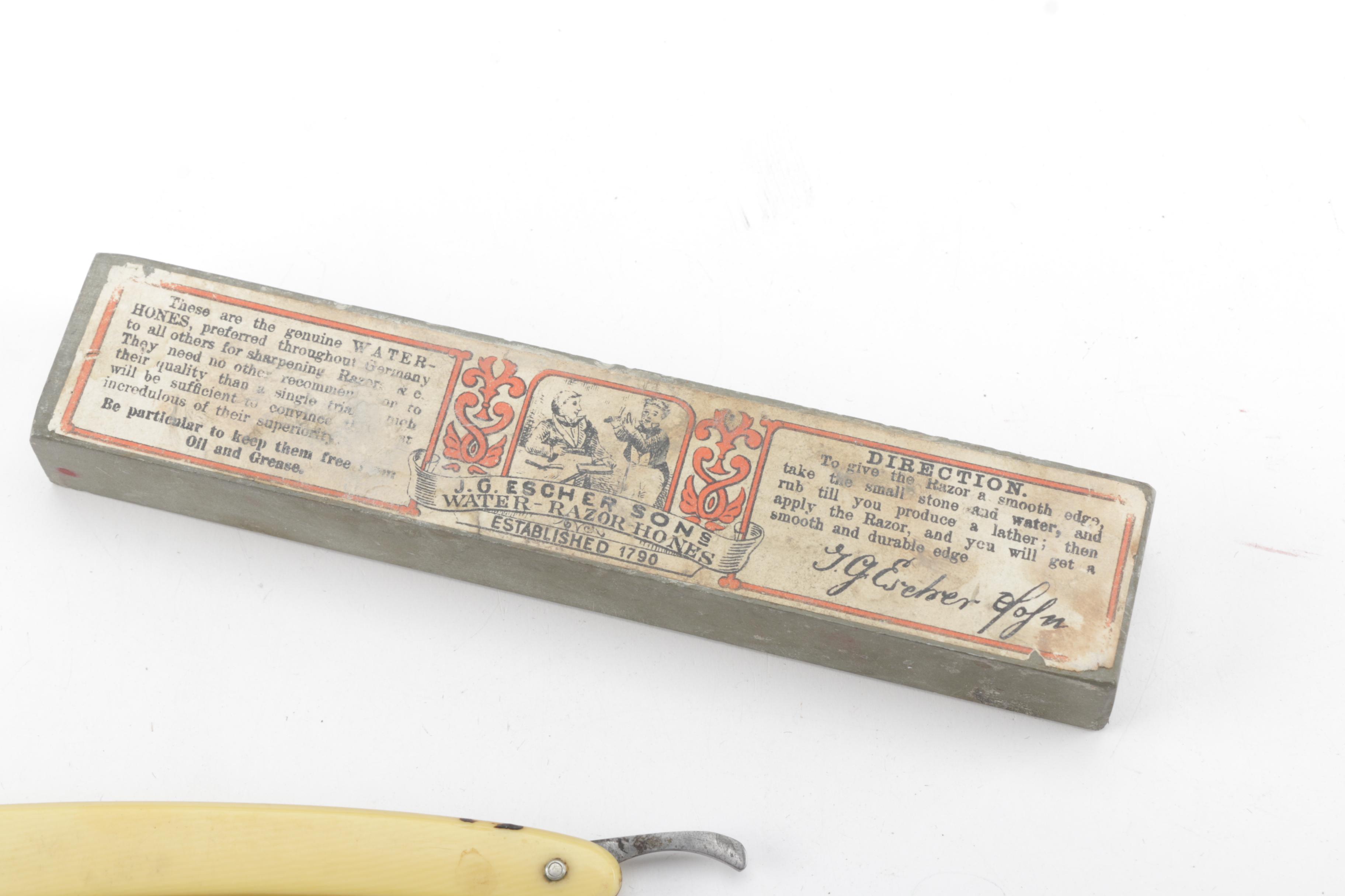 Antique Straight Edge Razor with Sharpening Blocks