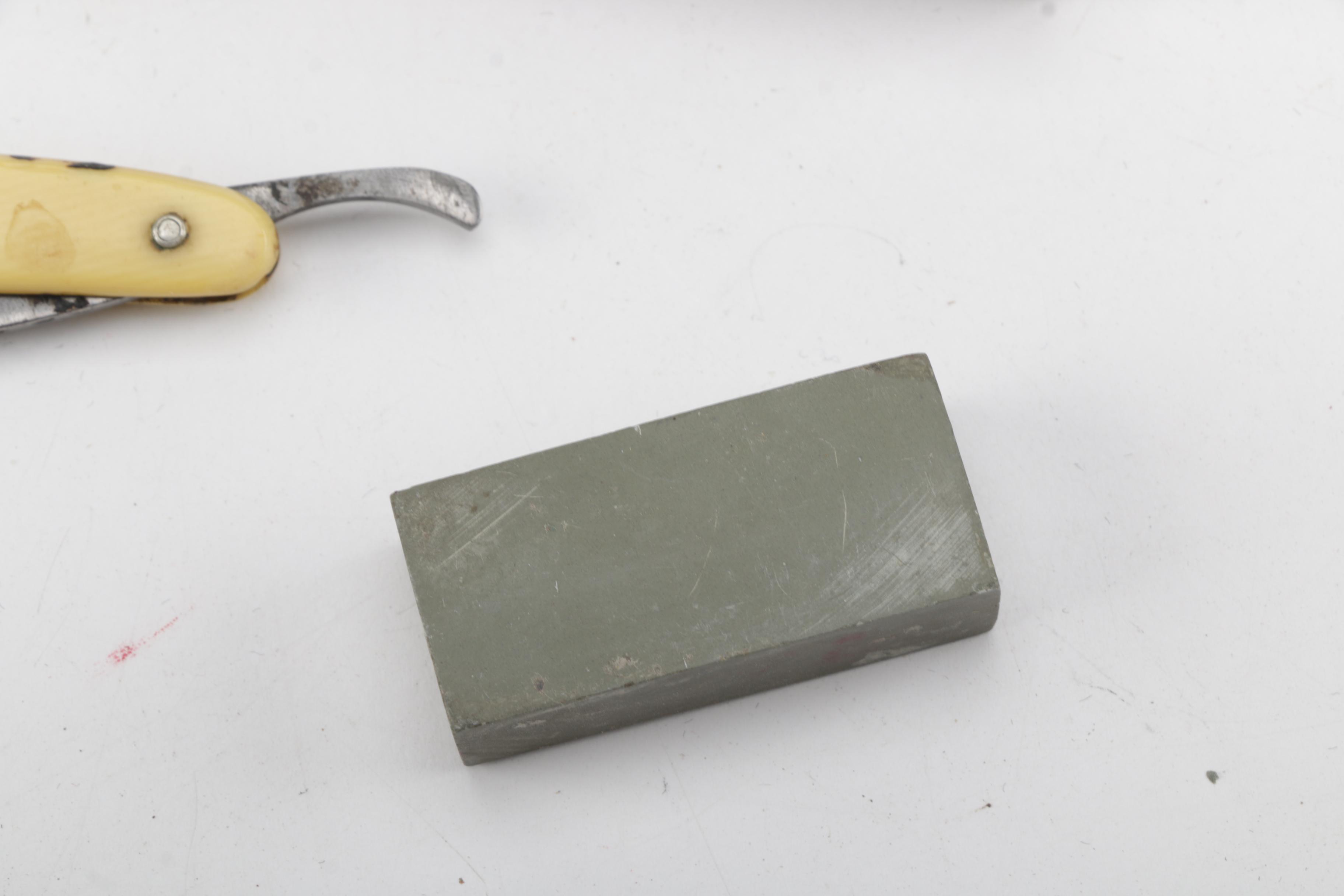 Antique Straight Edge Razor with Sharpening Blocks