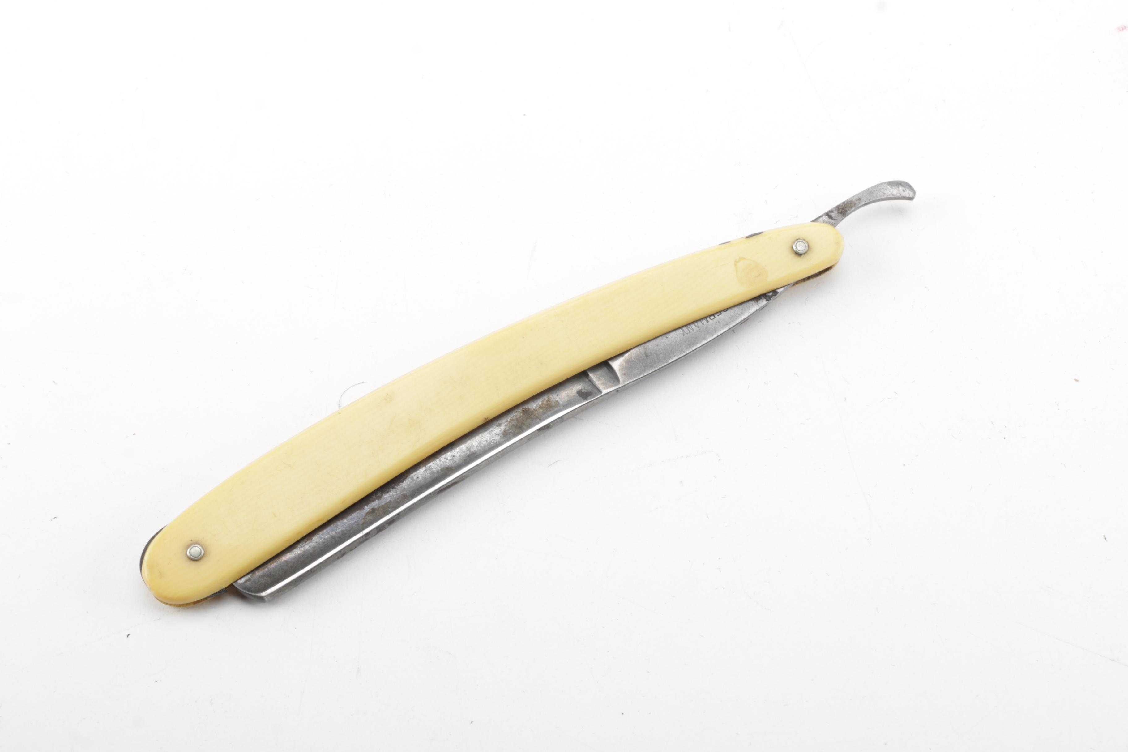Antique Straight Edge Razor with Sharpening Blocks