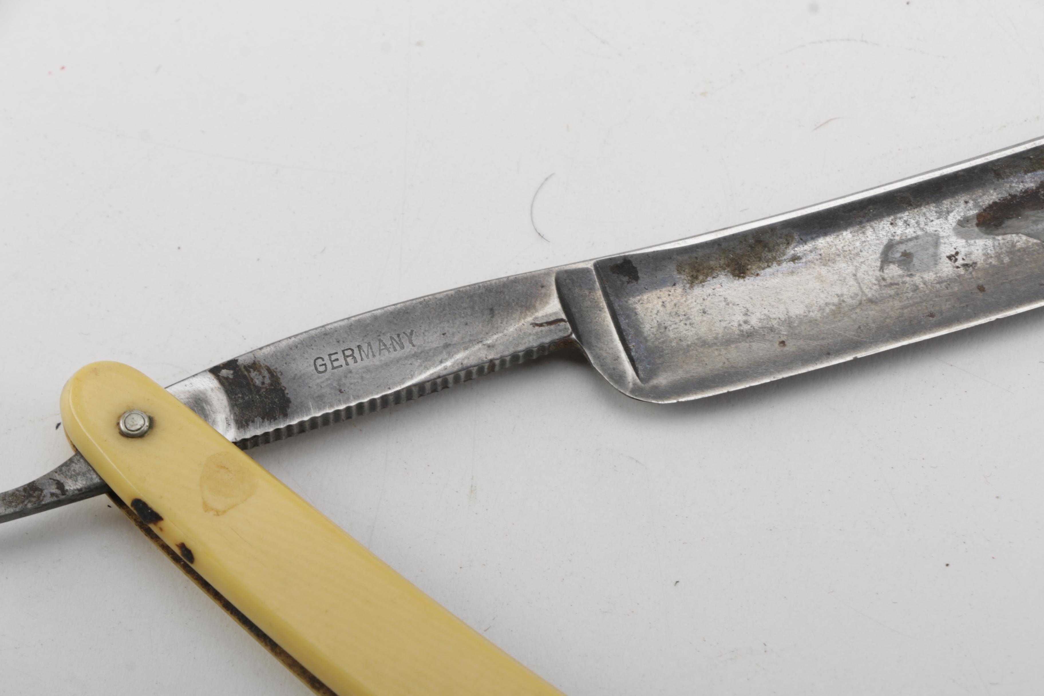 Antique Straight Edge Razor with Sharpening Blocks