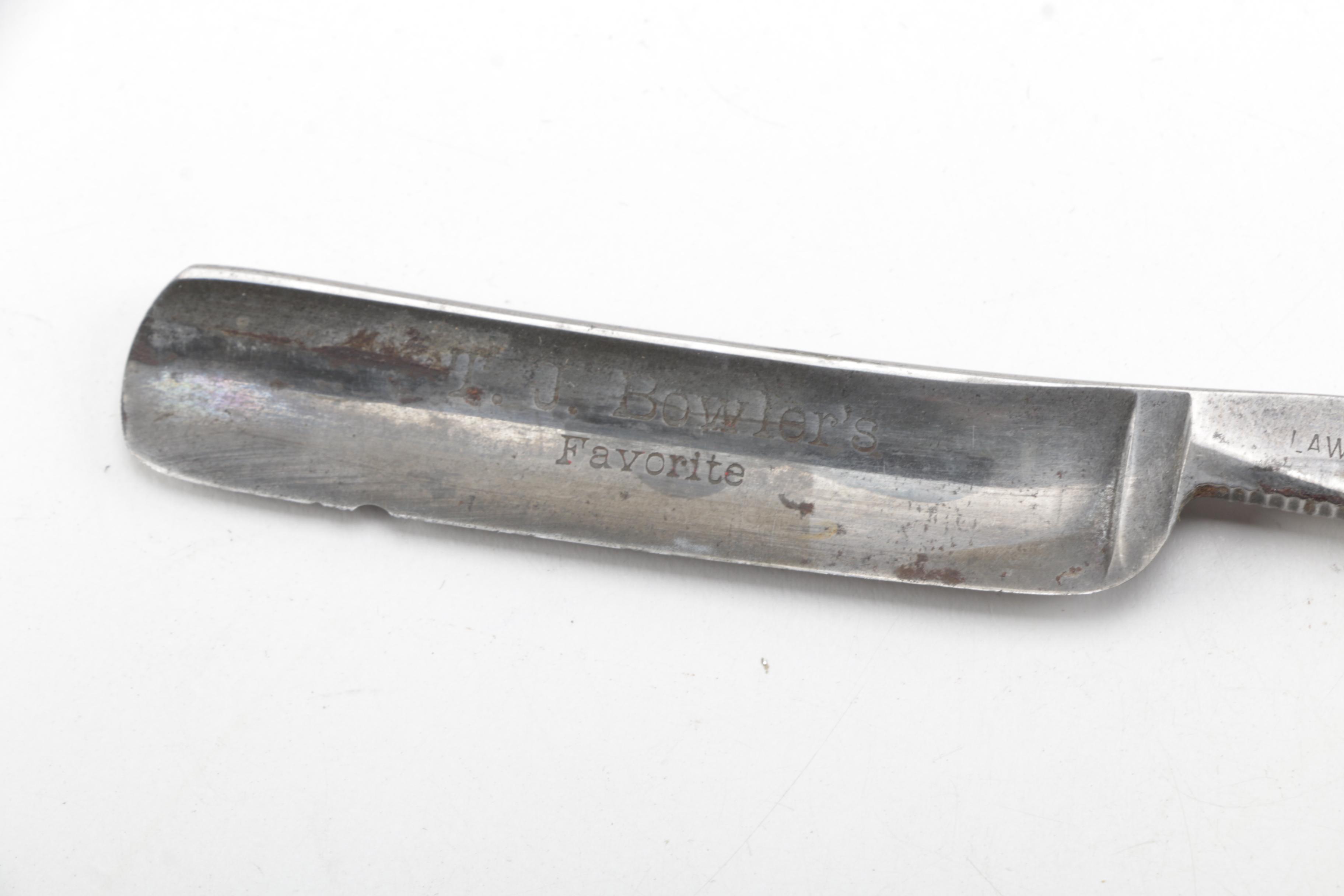 Antique Straight Edge Razor with Sharpening Blocks