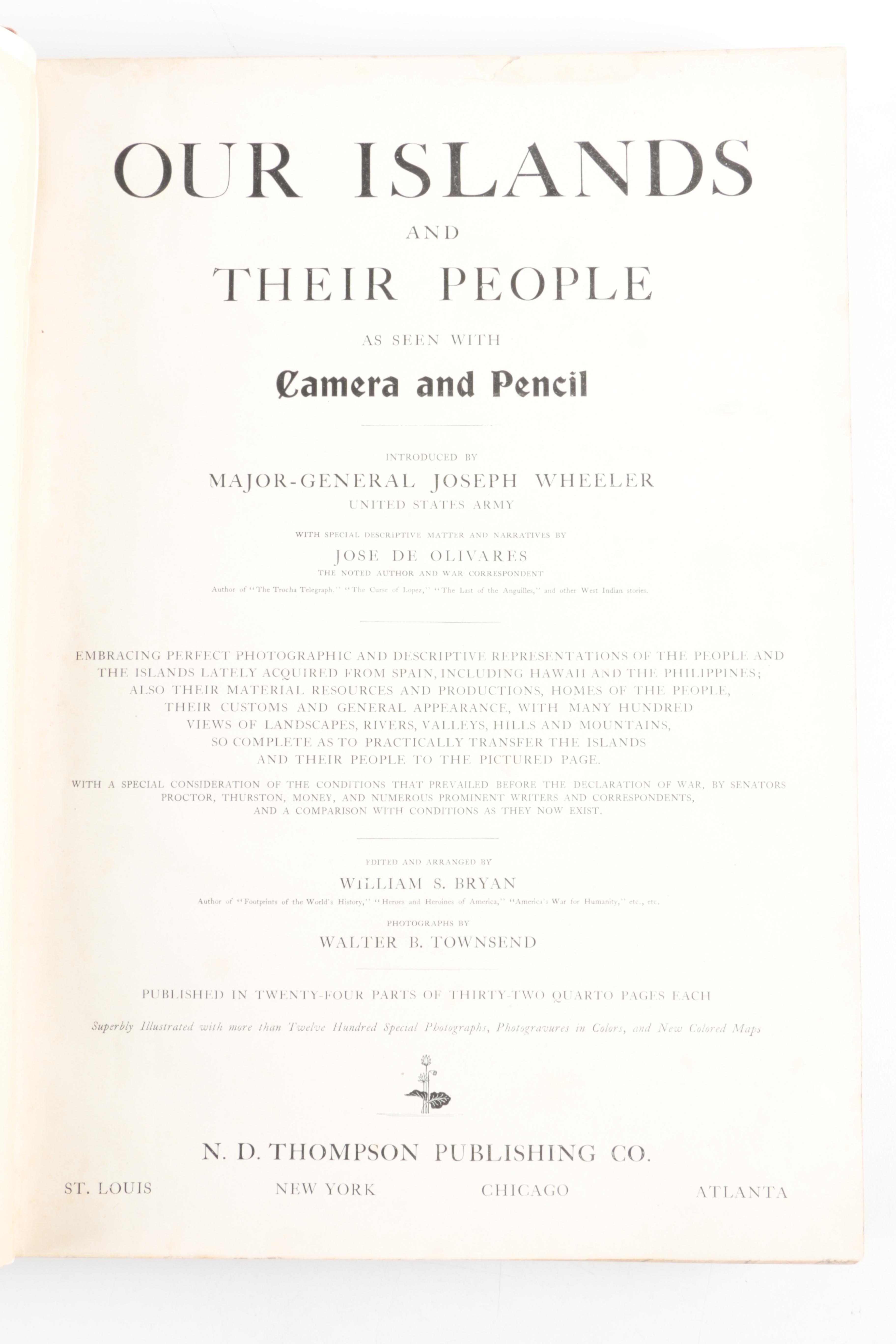 Antique and Vintage History Books featuring 1899 "Our Islands"