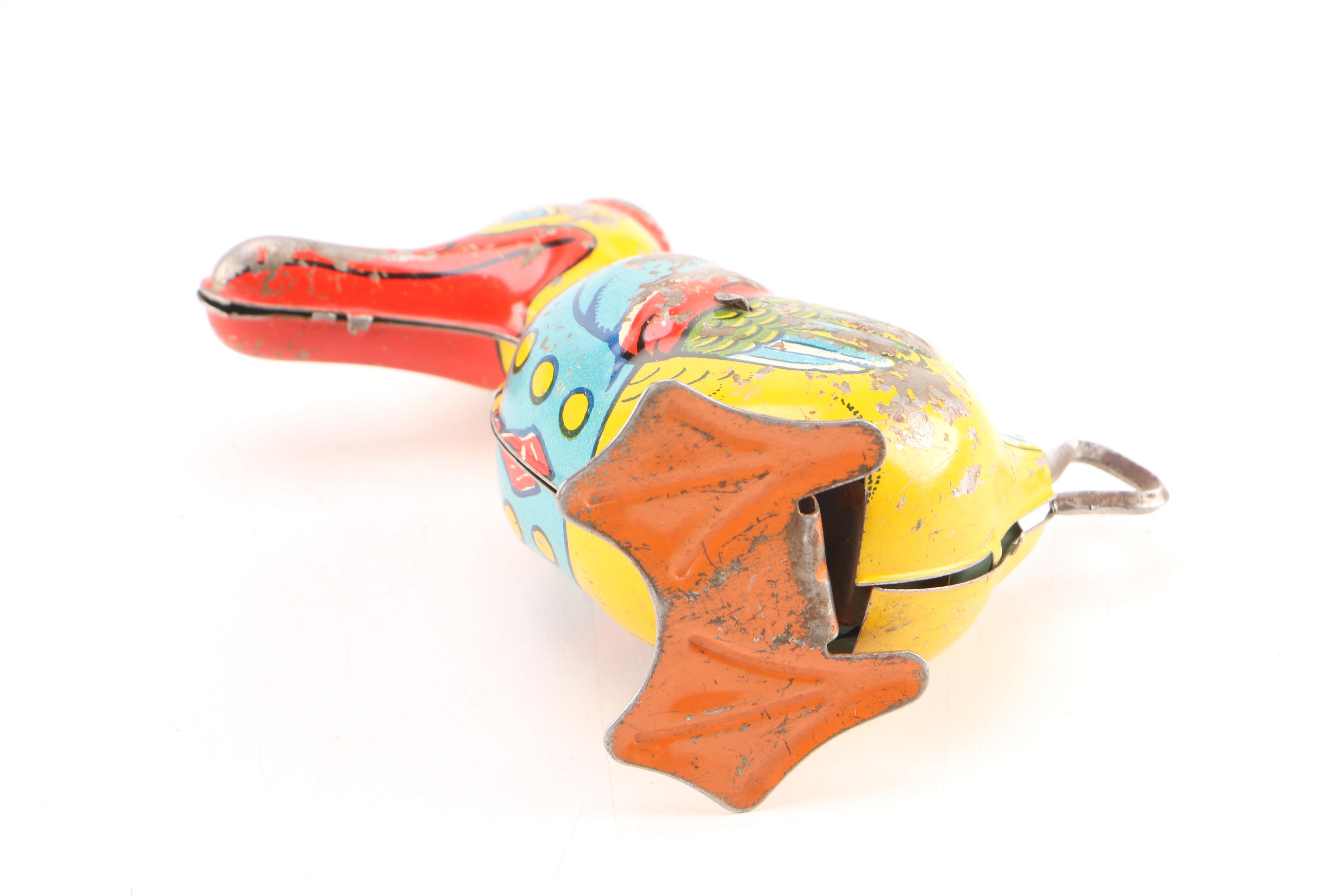Vintage J. Chein Metal Duck Wind-Up Toy