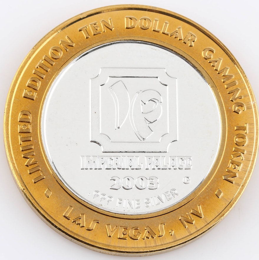 Limited Edition Ten Dollar Gaming Token from The Imperial Palace Casino