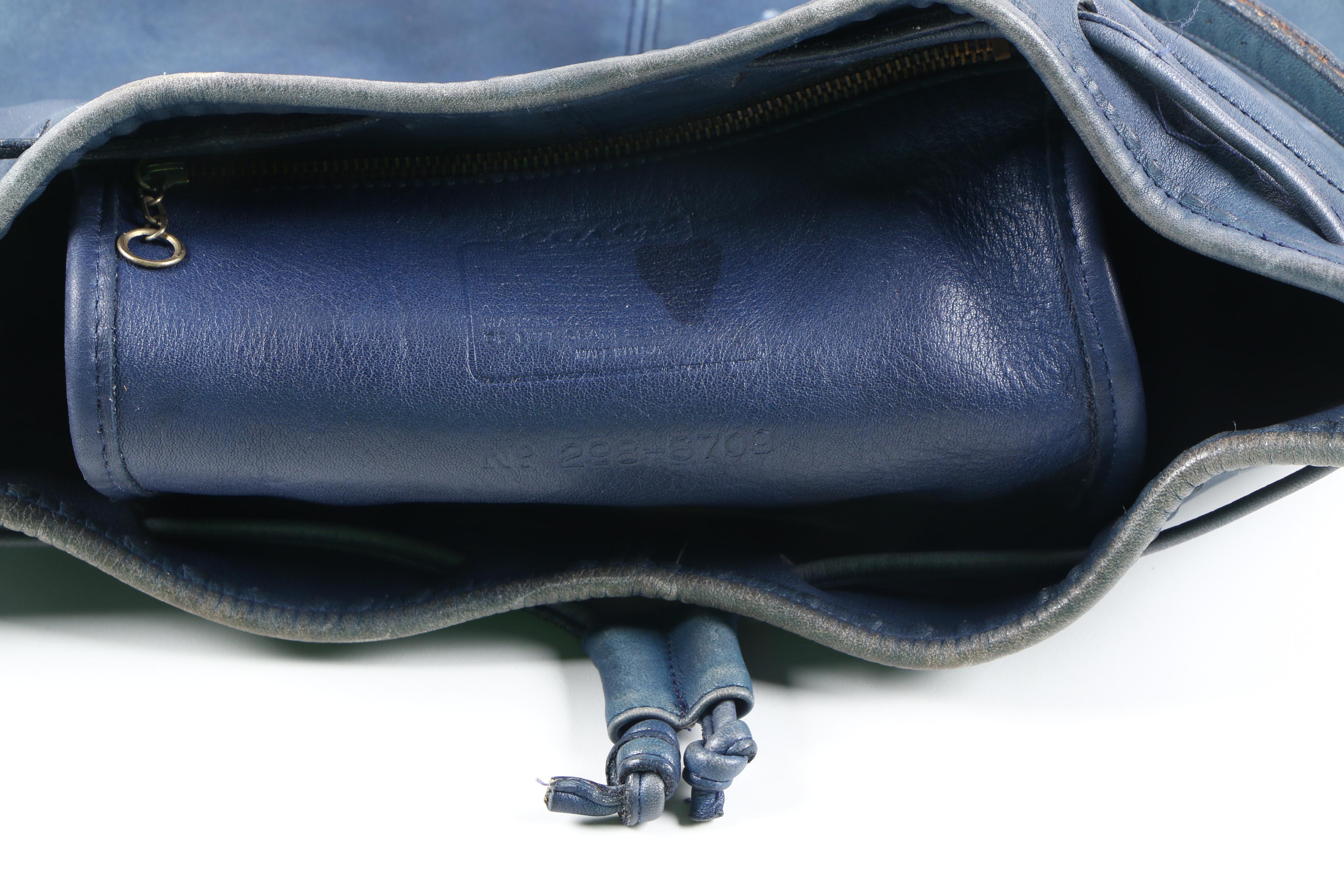Vintage Coach Navy Blue Leather Bucket Bag