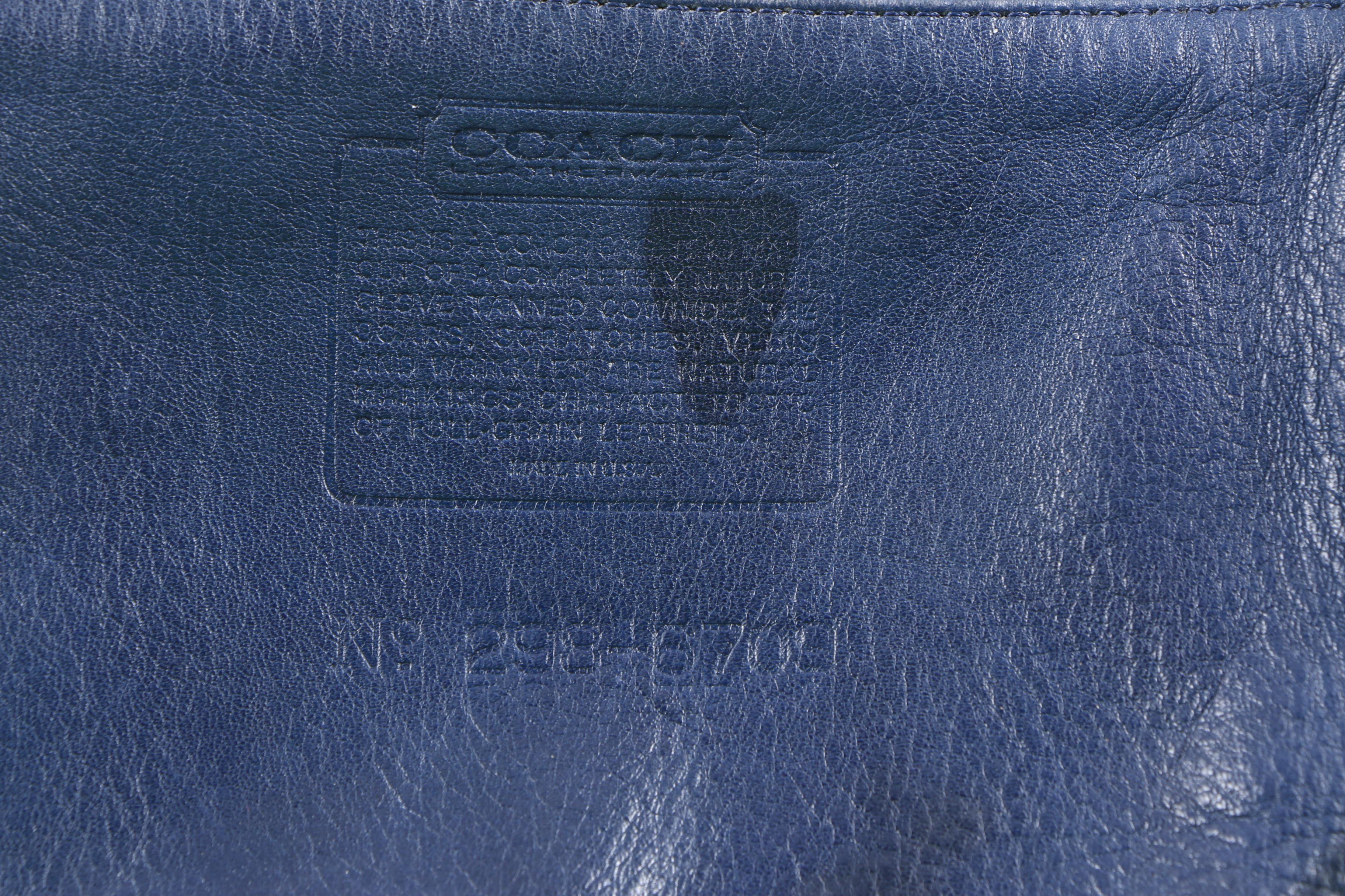 Vintage Coach Navy Blue Leather Bucket Bag