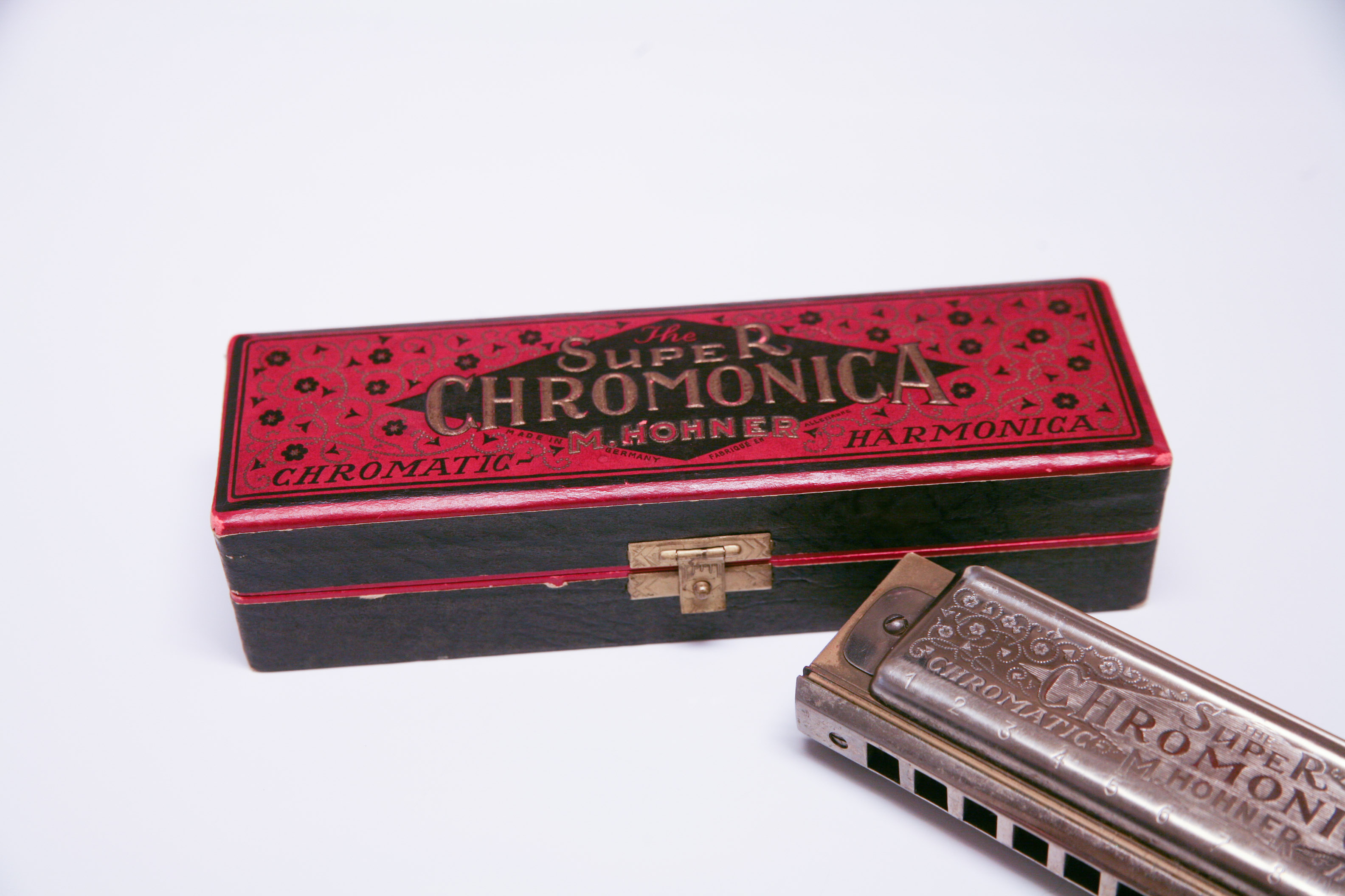 M. Hohner "Super Chromonica" Harmonica and Case